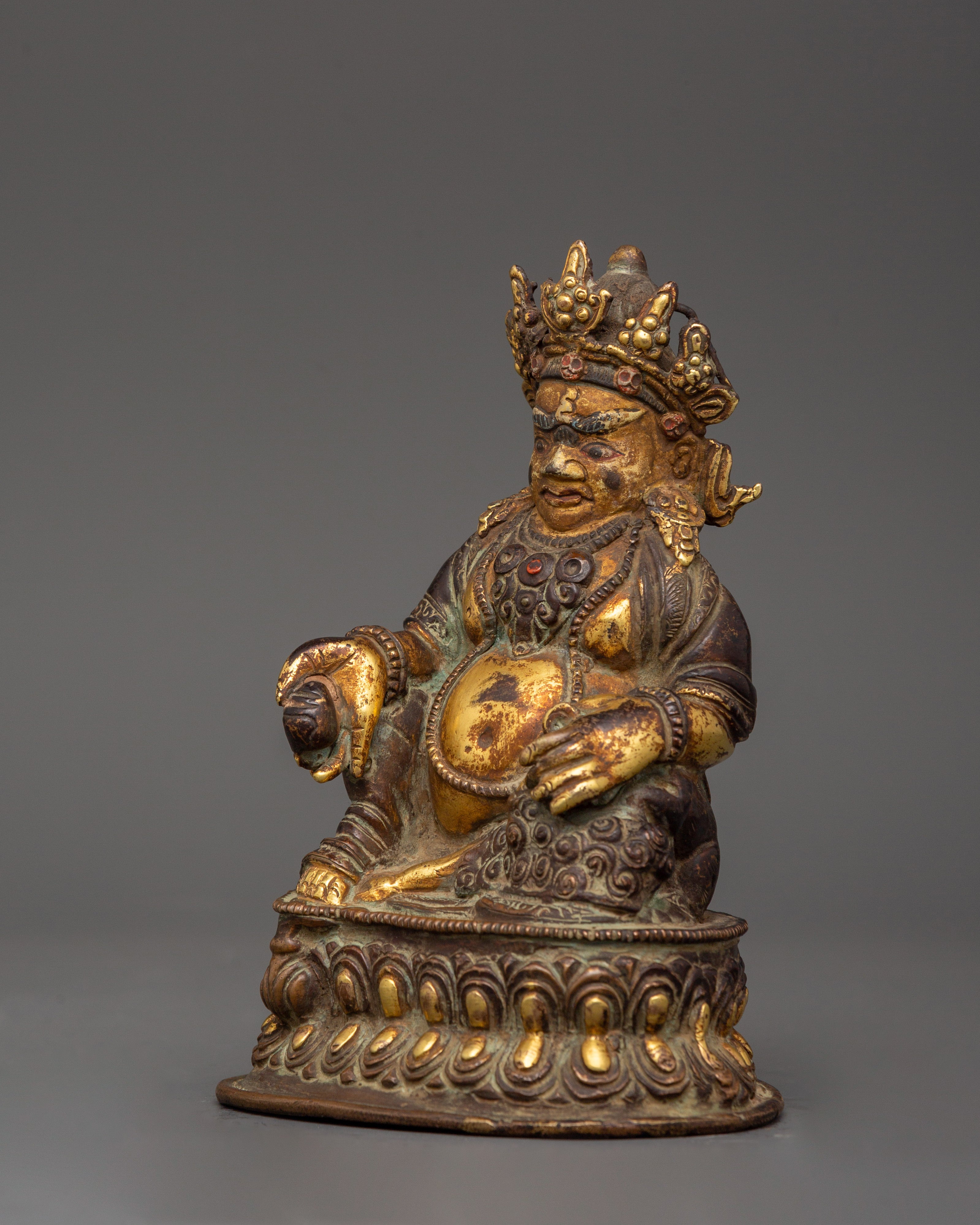 Dzambhala Buddhist Deity Statue | Handcrafted Copper Sculpture