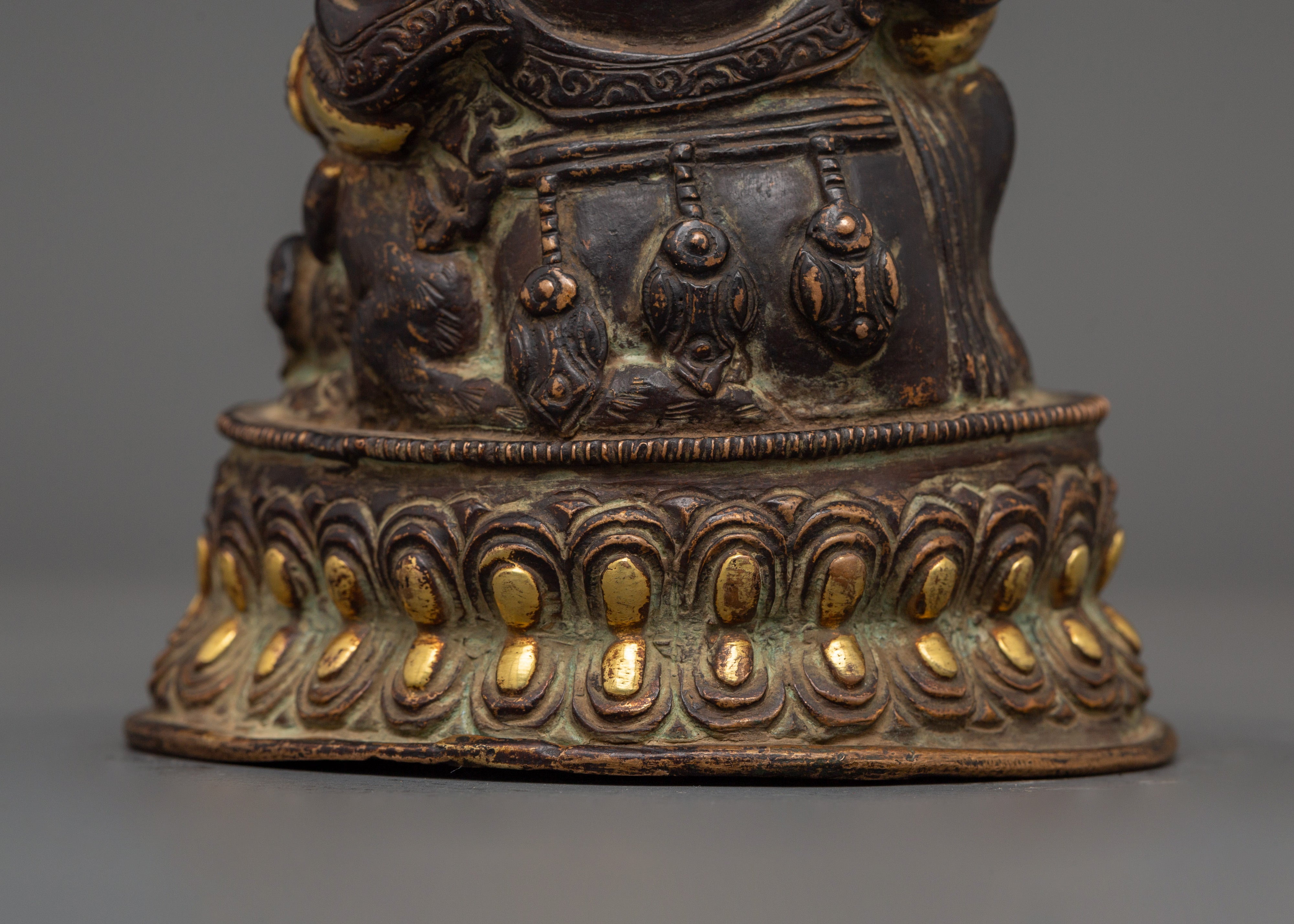 Dzambhala Buddhist Deity Statue | Handcrafted Copper Sculpture