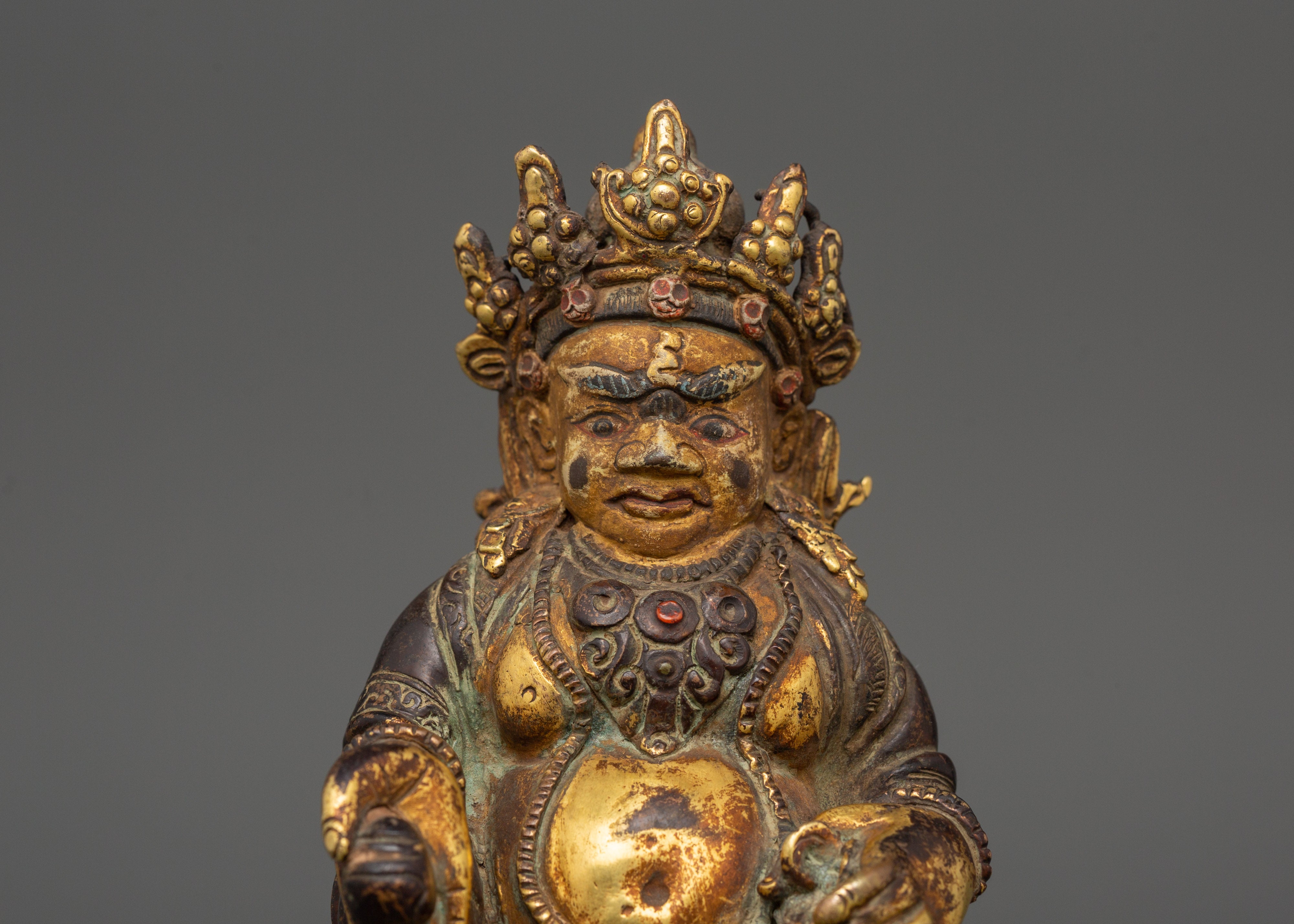 Dzambhala Buddhist Deity Statue | Handcrafted Copper Sculpture