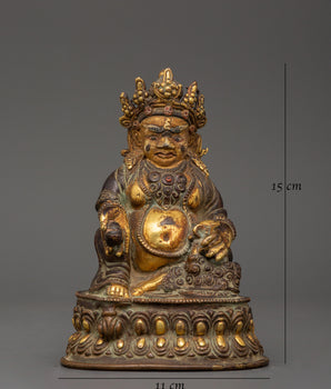Dzambhala Buddhist Deity Statue | Handcrafted Copper Sculpture