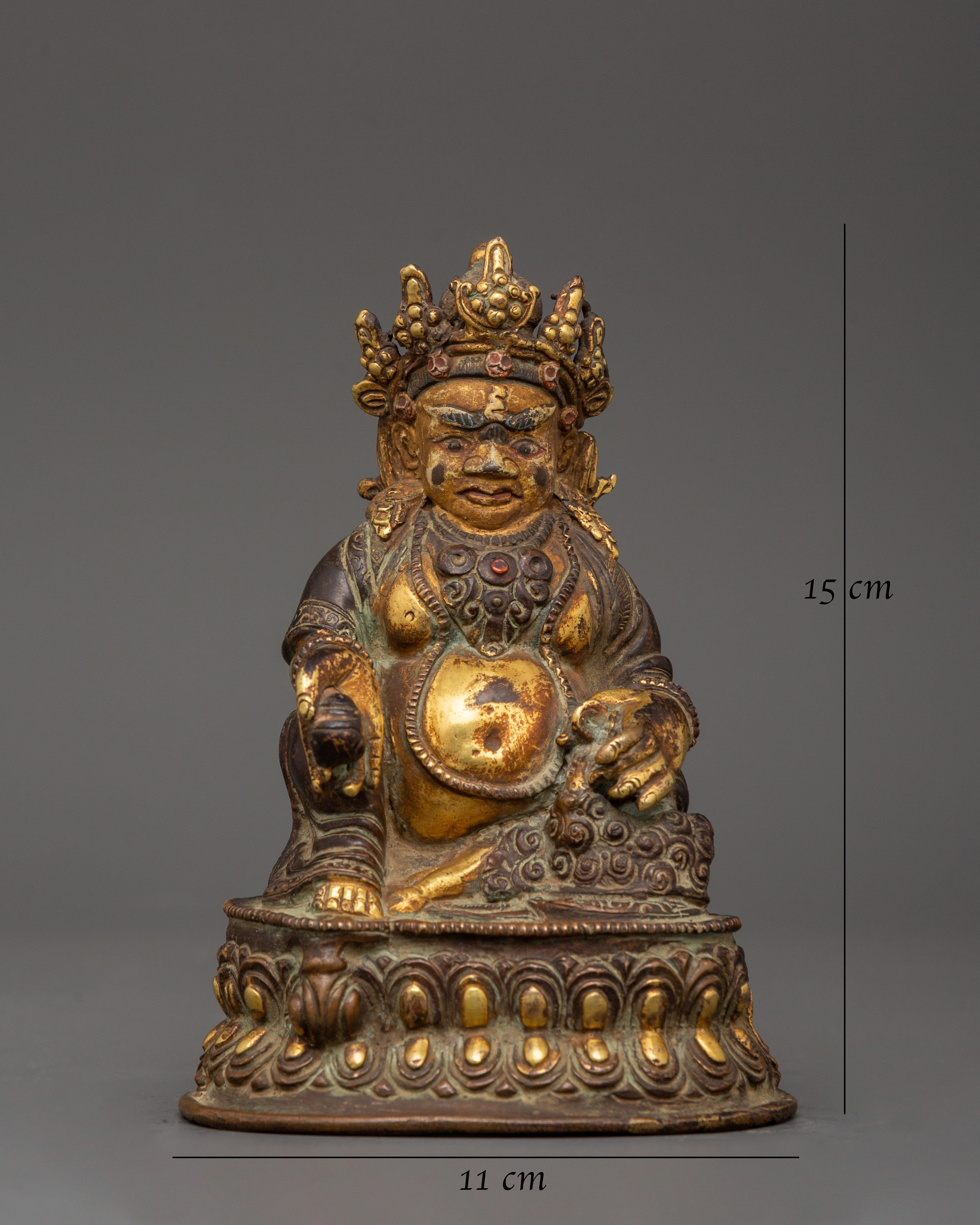 Dzambhala Buddhist Deity Statue | Handcrafted Copper Sculpture