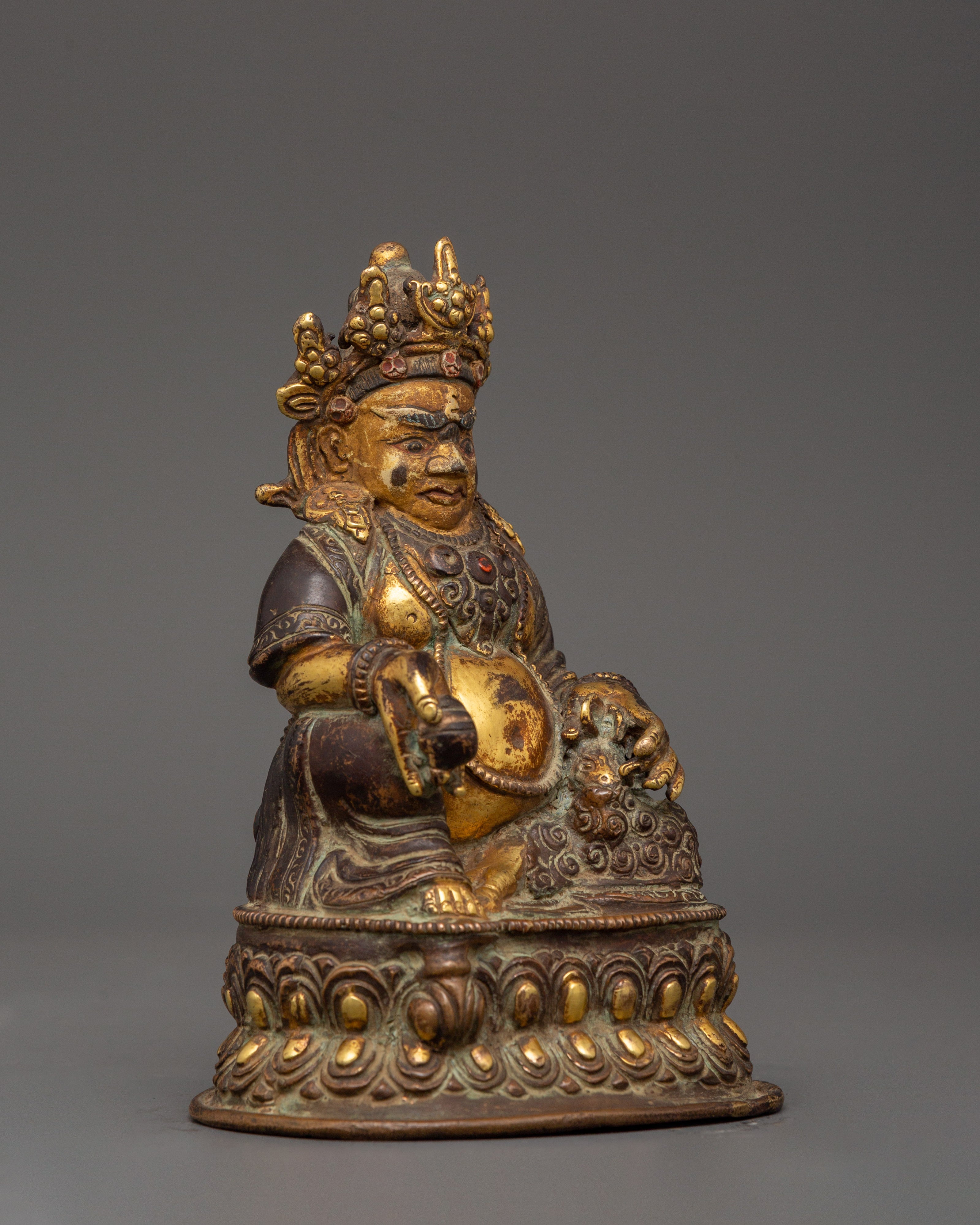 Dzambhala Buddhist Deity Statue | Handcrafted Copper Sculpture