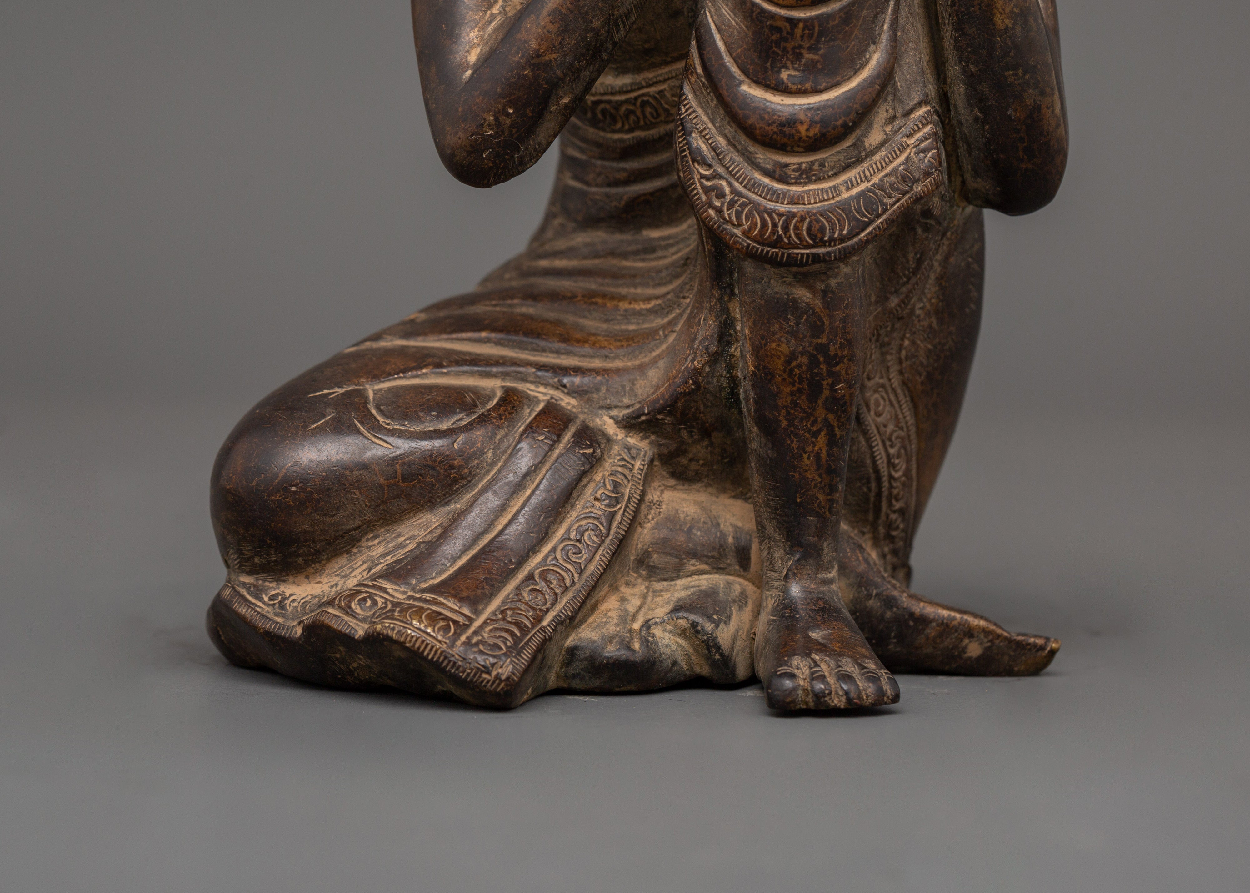 Buddha Bronze Iron Statue | Handcrafted Sitting Buddha Artwork