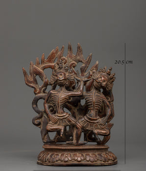 Oxidized copper Citipati statue |  Tibetan Protector Sculpture