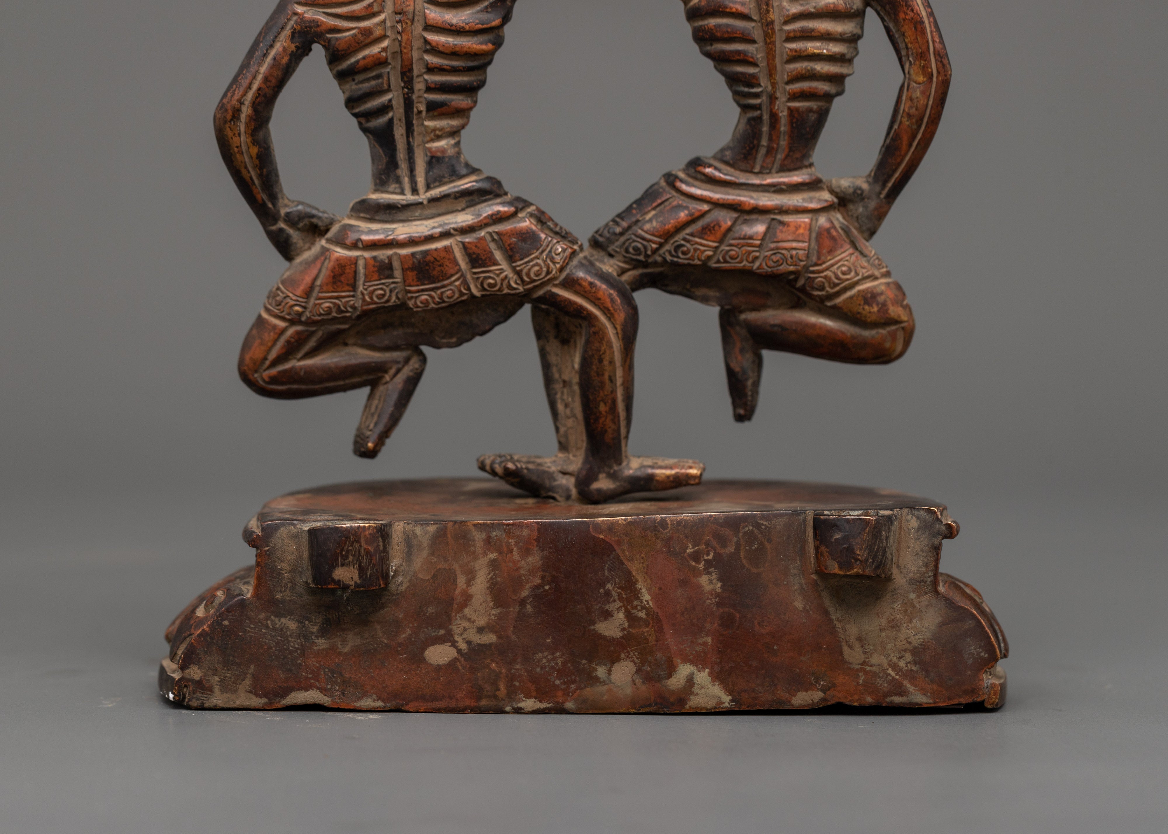 Oxidized Copper Citipati Statue |  Tibetan Protector Sculpture