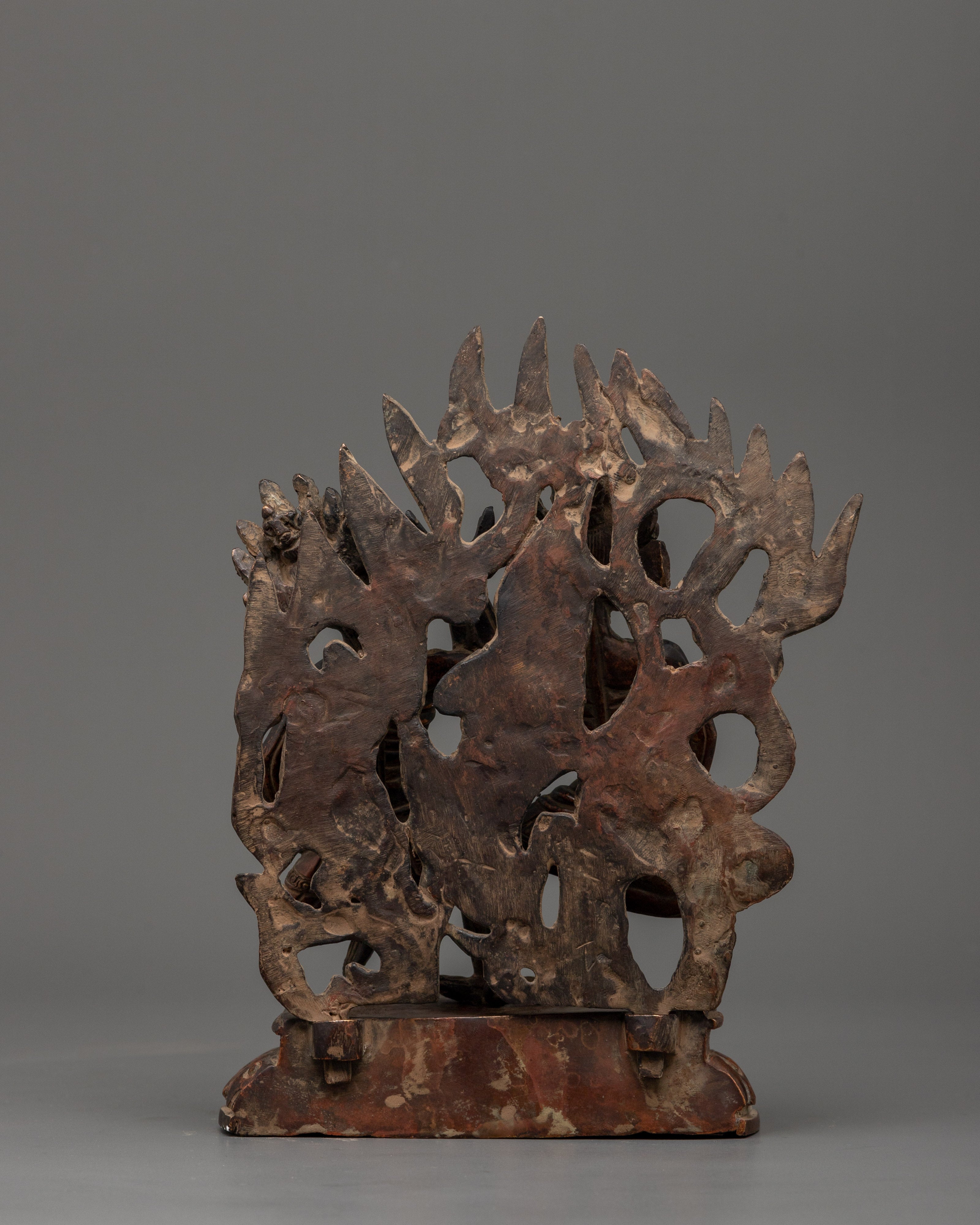 Oxidized Copper Citipati Statue |  Tibetan Protector Sculpture