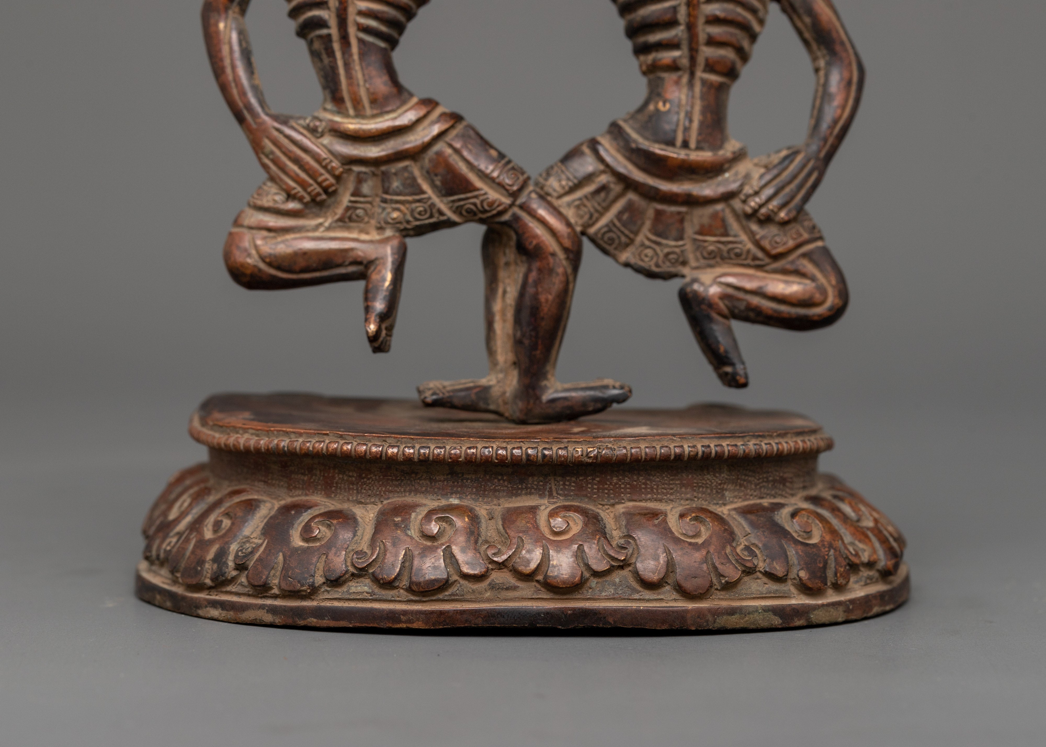 Oxidized Copper Citipati Statue |  Tibetan Protector Sculpture