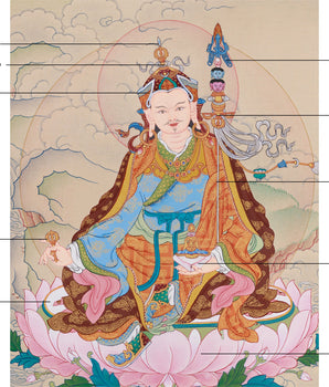 Hand-Painted Spiritual Leader, Guru Padmasambhava | The Lotus Guru of Protection