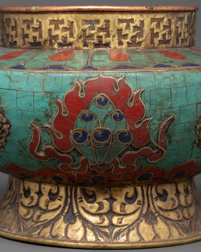 Tibetan Copper Rice Pot |  A Symbol of Prosperity &amp; Ritual Elegance