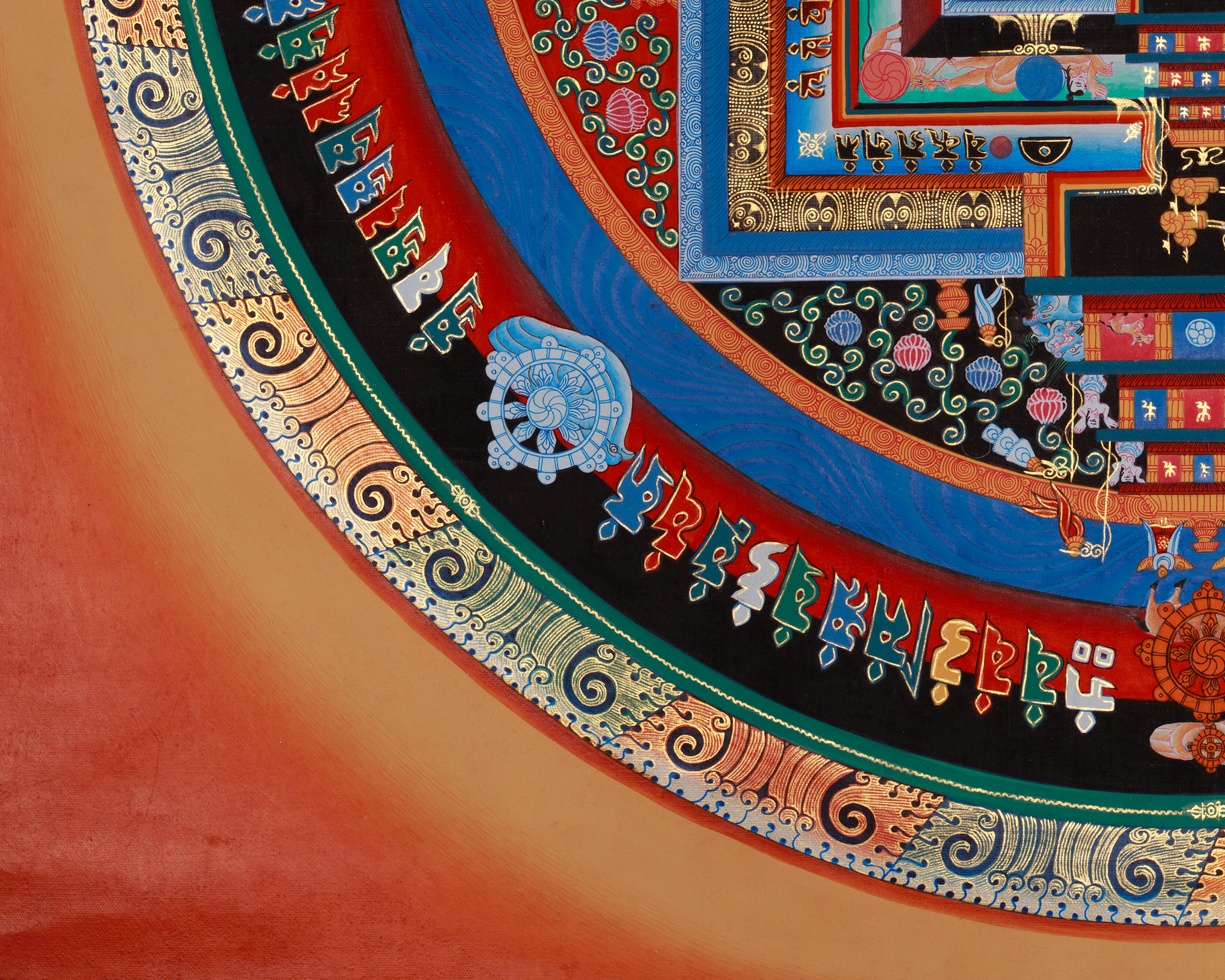 Spiritual Kalachakra Mandala Thangka | Himalayan Buddhist Mandala Painting