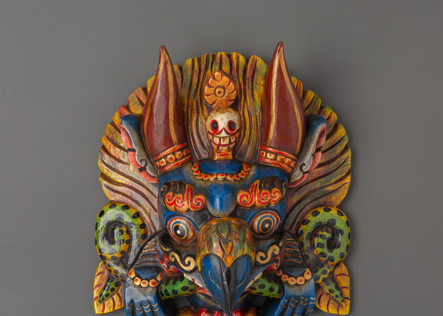 Garuda Wooden Mask Wall Hanging | Powerful Guardian Mask