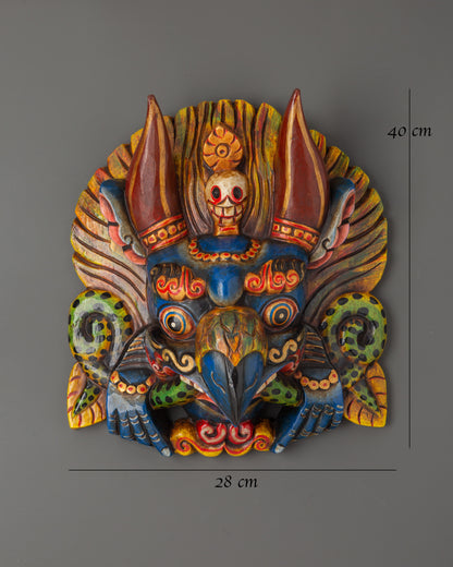 Garuda Wooden Mask Wall Hanging | Powerful Guardian Mask