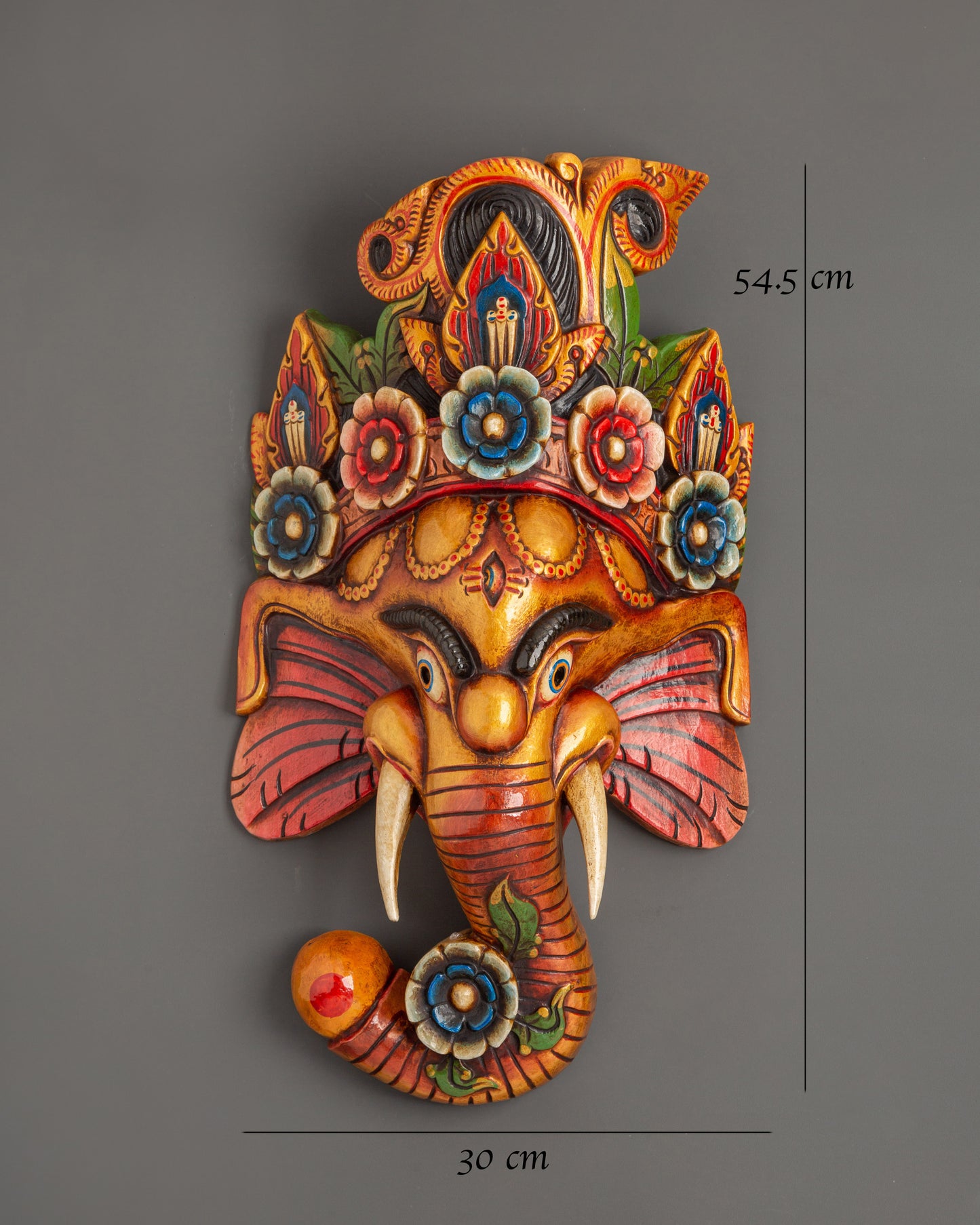 Ganesh Wooden Wall Hanging | Sacred Elephant God Mask