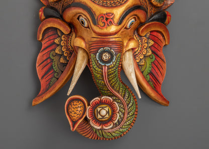 Wall Hanging Ganesh Decor | Deity Mask for Spiritual Decor