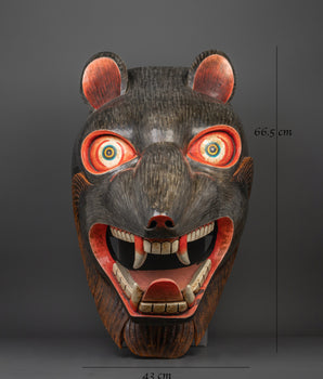 Rat Mask Wooden Wall Hanging | Traditional Protector Mask