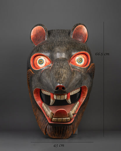 Rat Mask Wooden Wall Hanging | Traditional Protector Mask