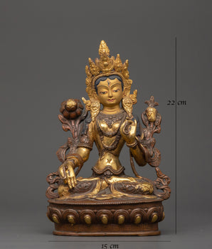 White Tara Statue with Seven Eyes | Buddhist Goddess of Healing and Longevity