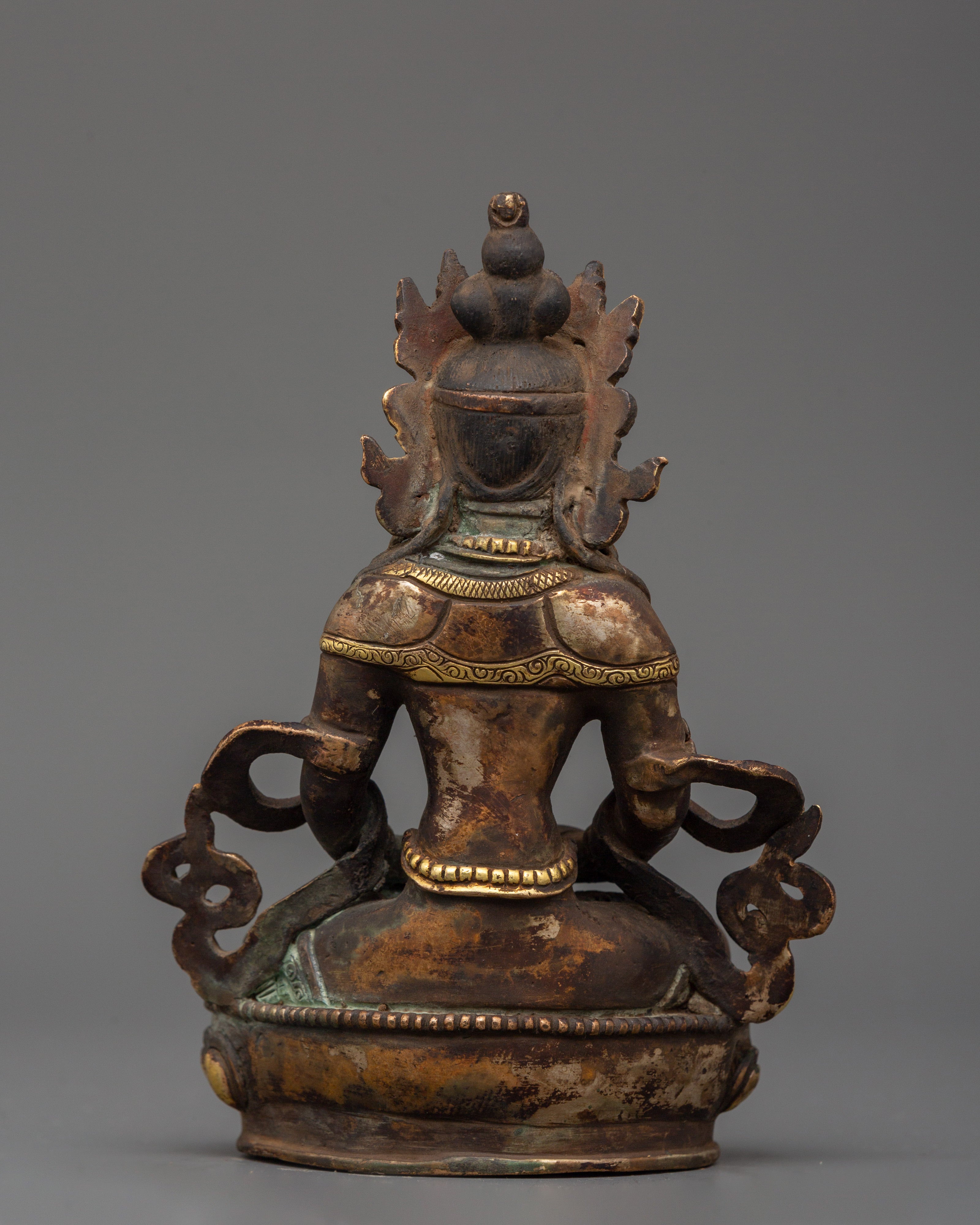 Tibetan Amitayus Deity Figure | Antique Finish