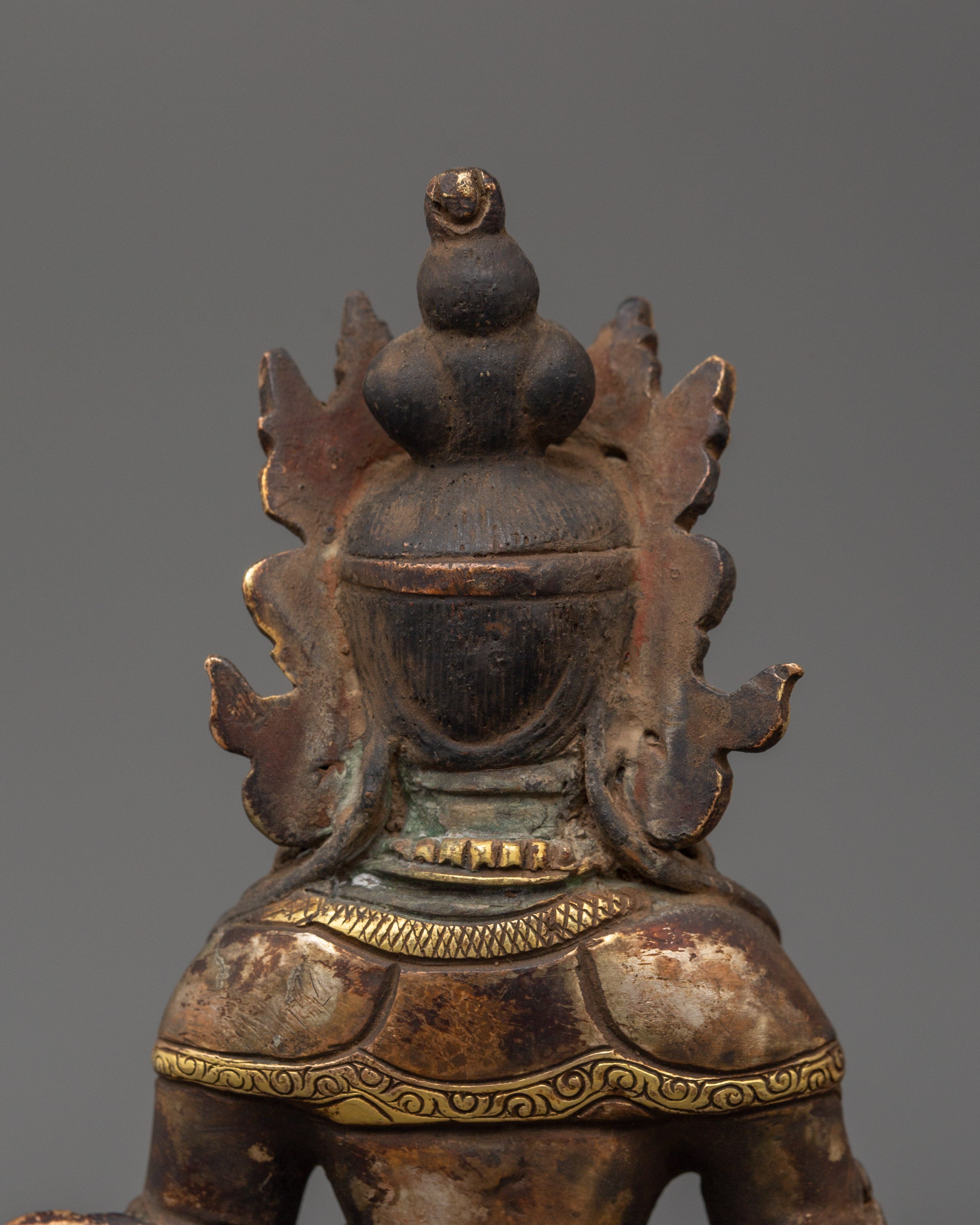 Tibetan Amitayus Deity Figure | Antique Finish