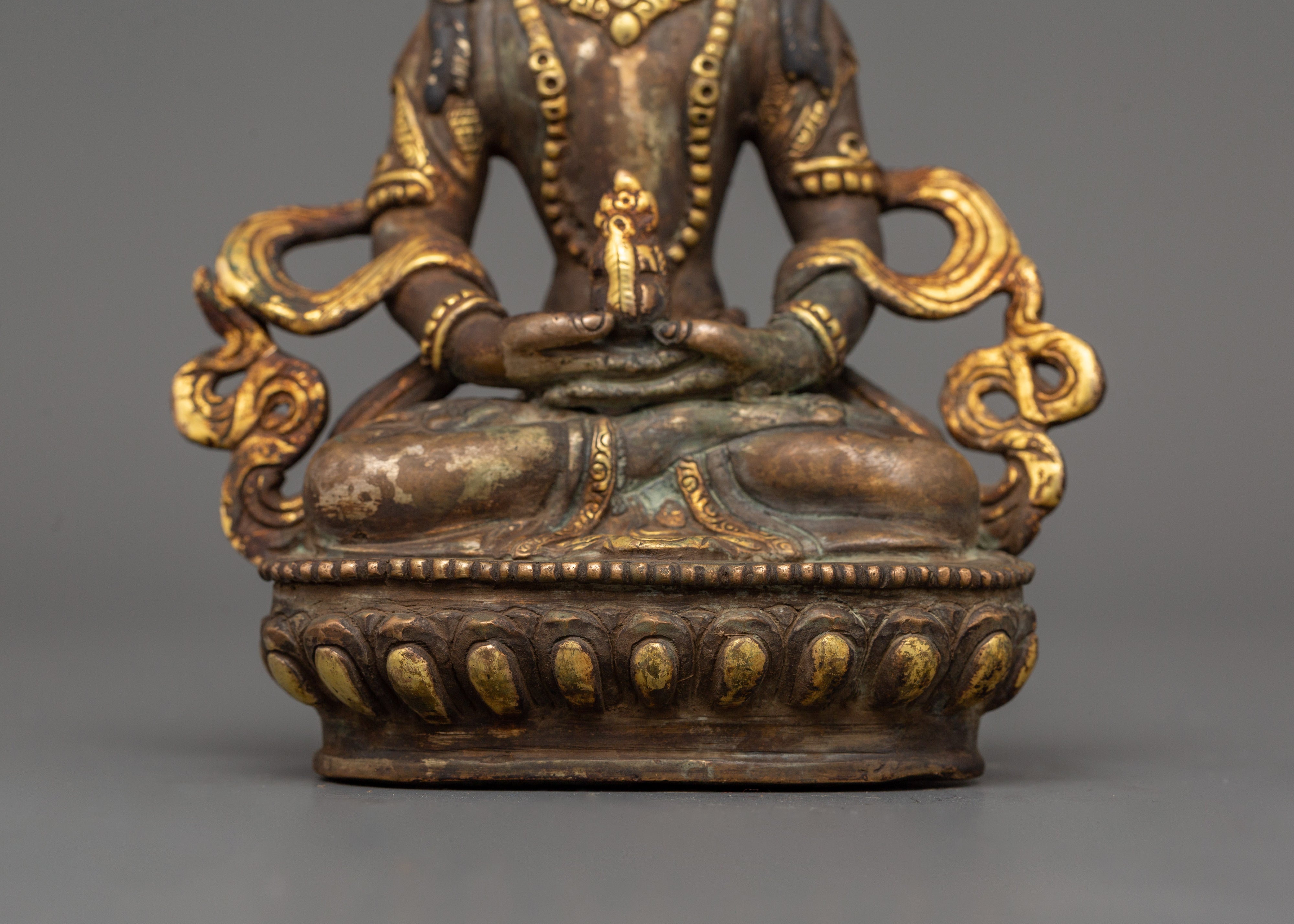 Tibetan Amitayus Deity Figure | Antique Finish