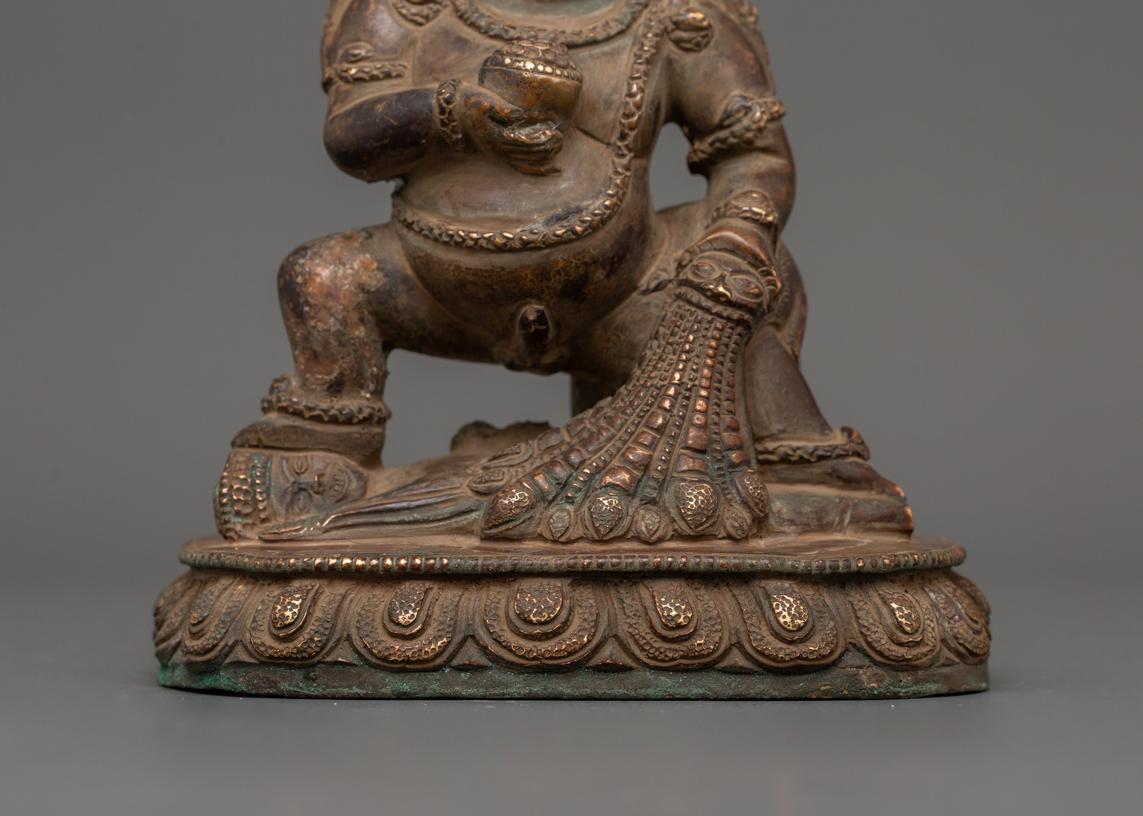 Wrathful Black Dzambhala Statue | Tibetan Buddhist Wealth Deity