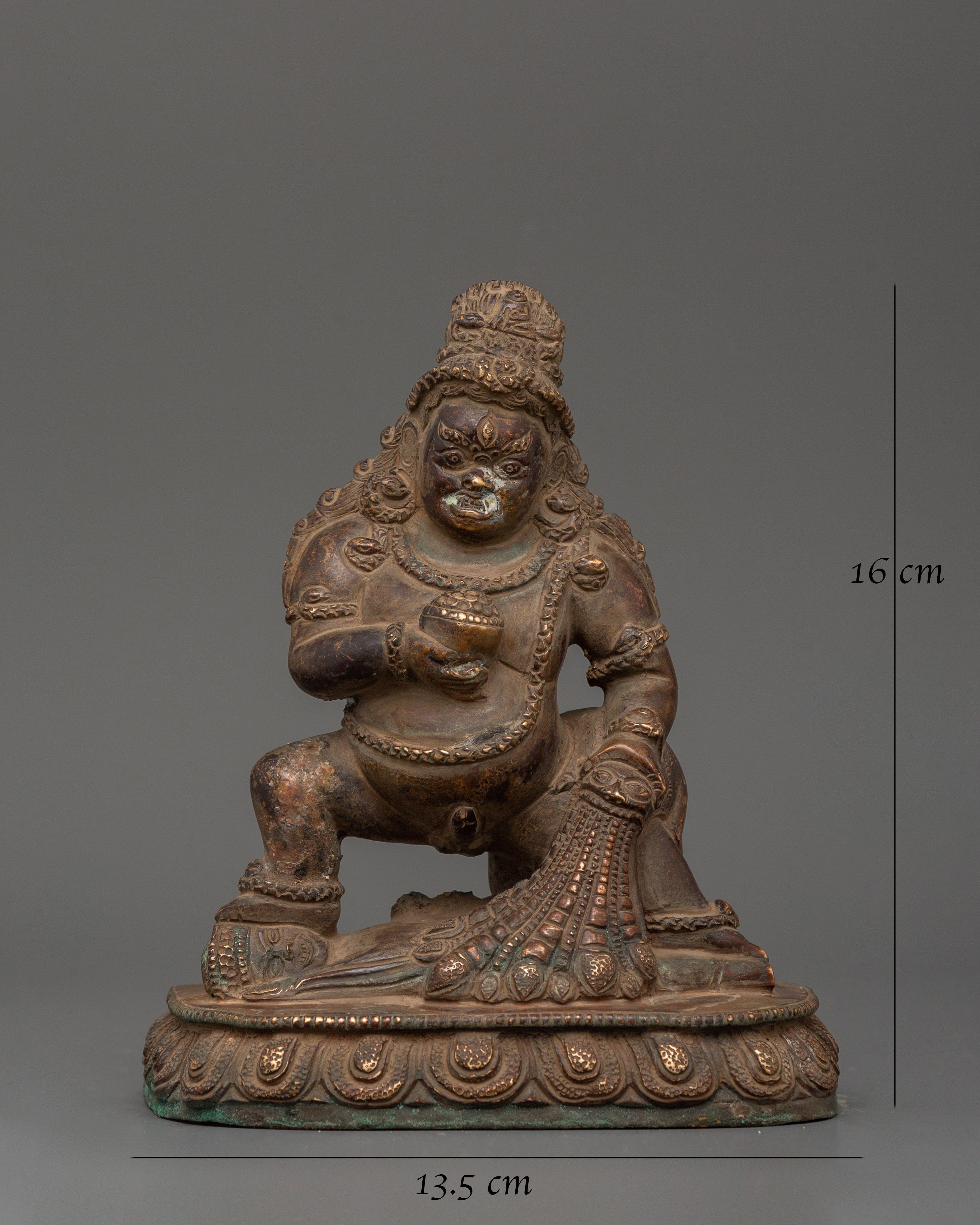 Wrathful Black Dzambhala Statue | Tibetan Buddhist Wealth Deity