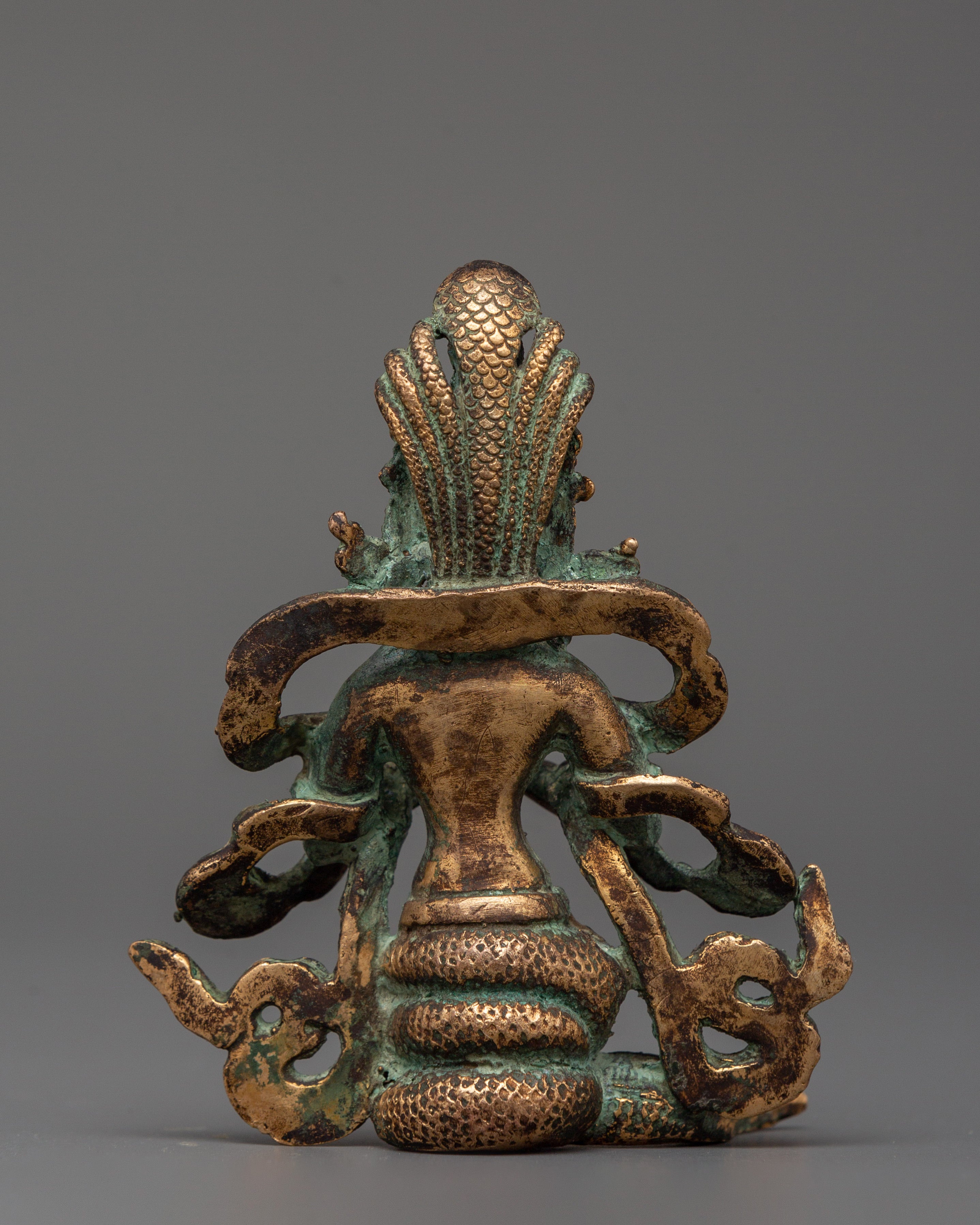 Naga Kanya Buddhist Sculpture of Serpent Goddess | Copper with Antique Finishing