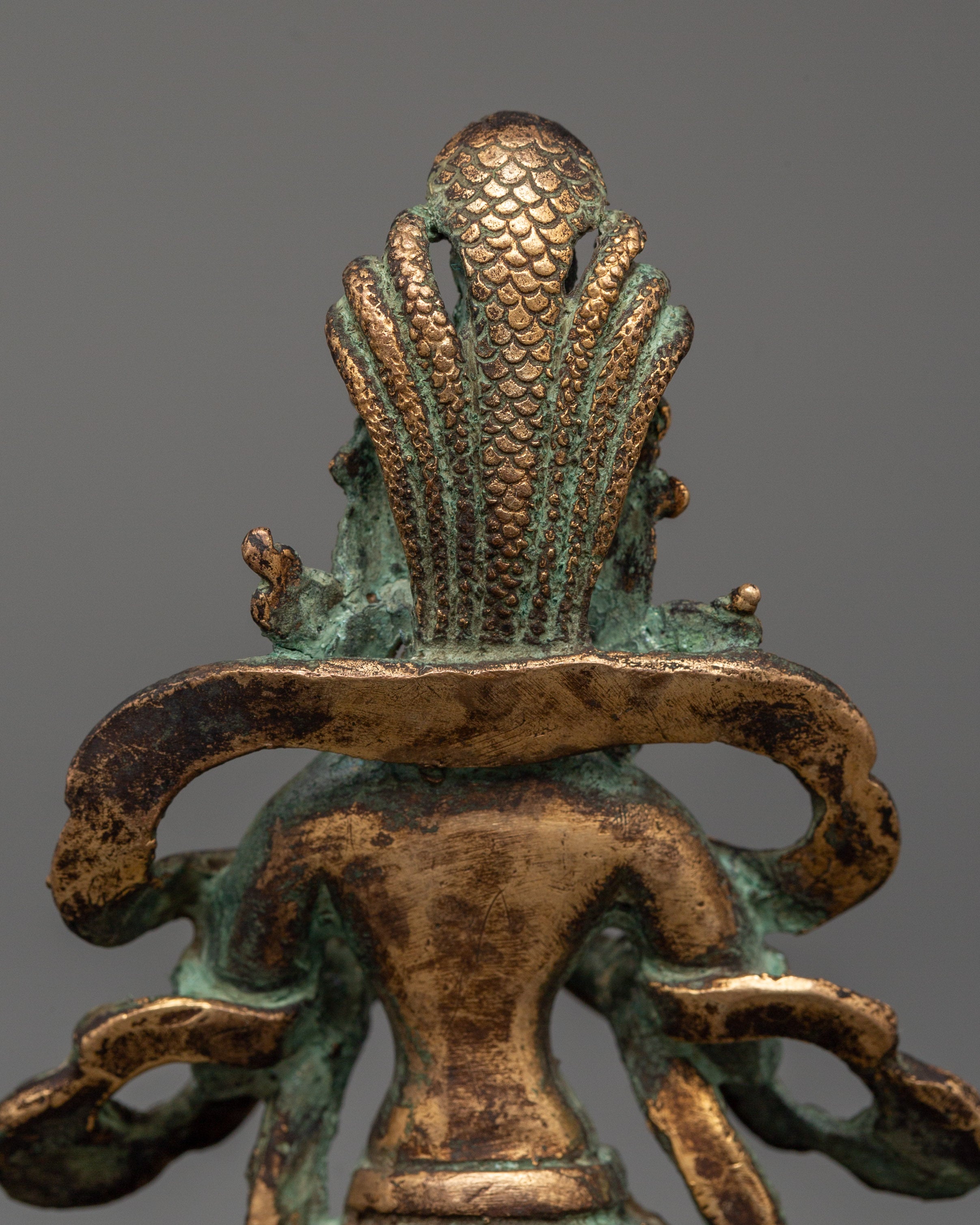 Naga Kanya Buddhist Sculpture of Serpent Goddess | Copper with Antique Finishing