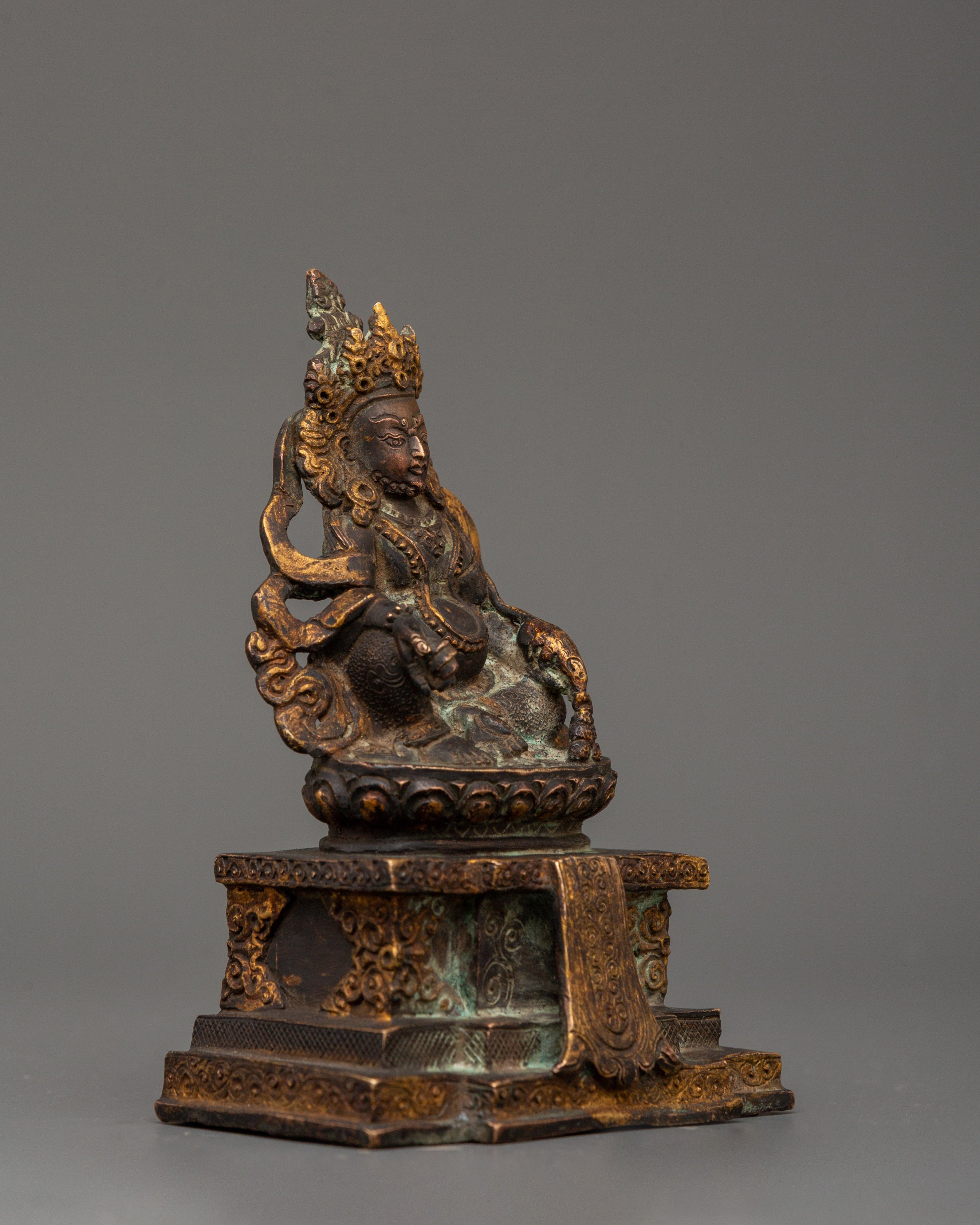Dzambhala Tibetan Buddhist Wealth Deity Statue | Symbol for Wealth and Prosperity