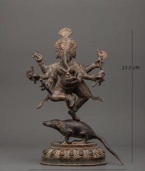Handcrafted Six-Armed Ganesh Statue | Divine Symbol of Prosperity
