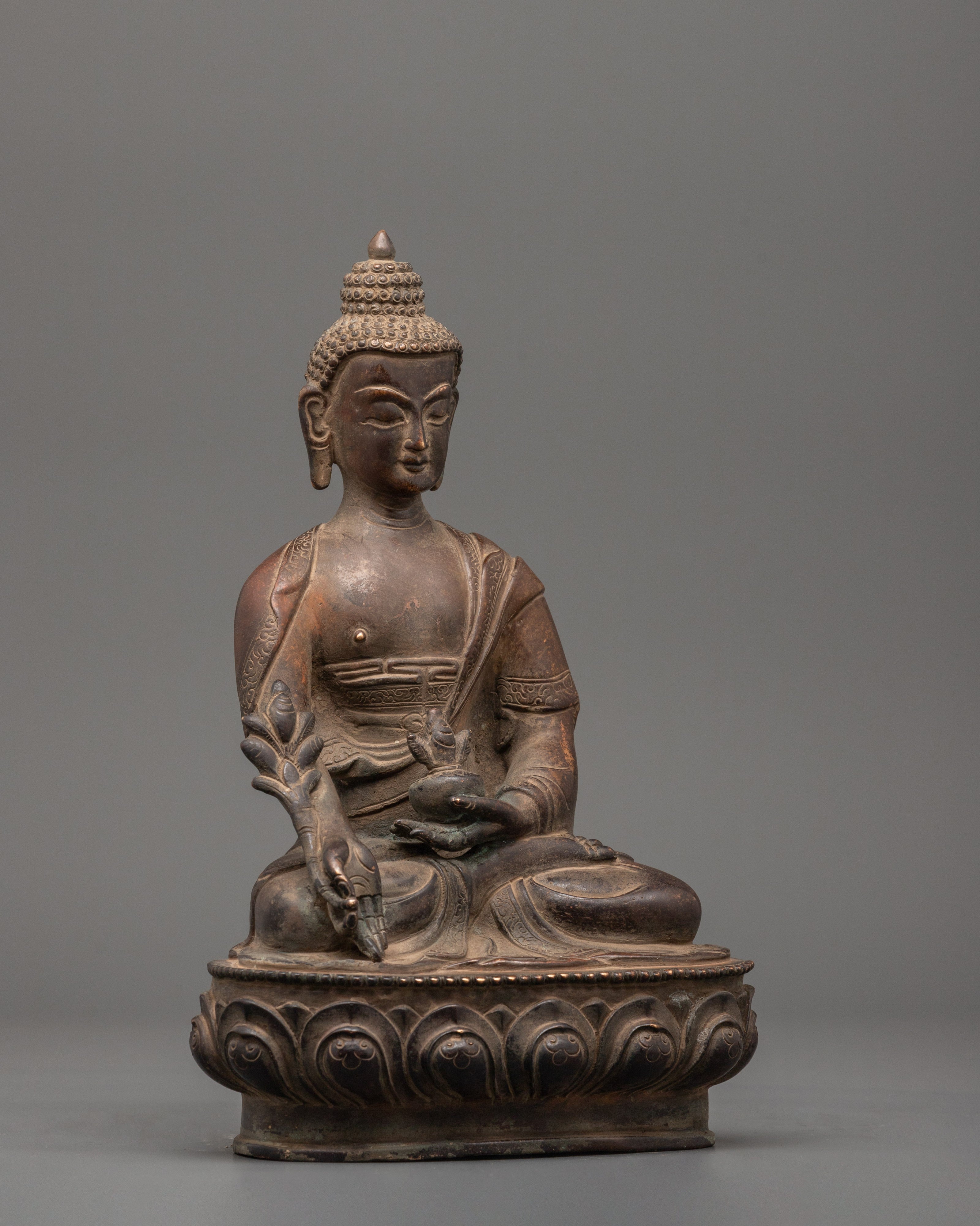 Oxidized Copper Medicine Buddha Statue | Symbol of Healing &amp; Compassion