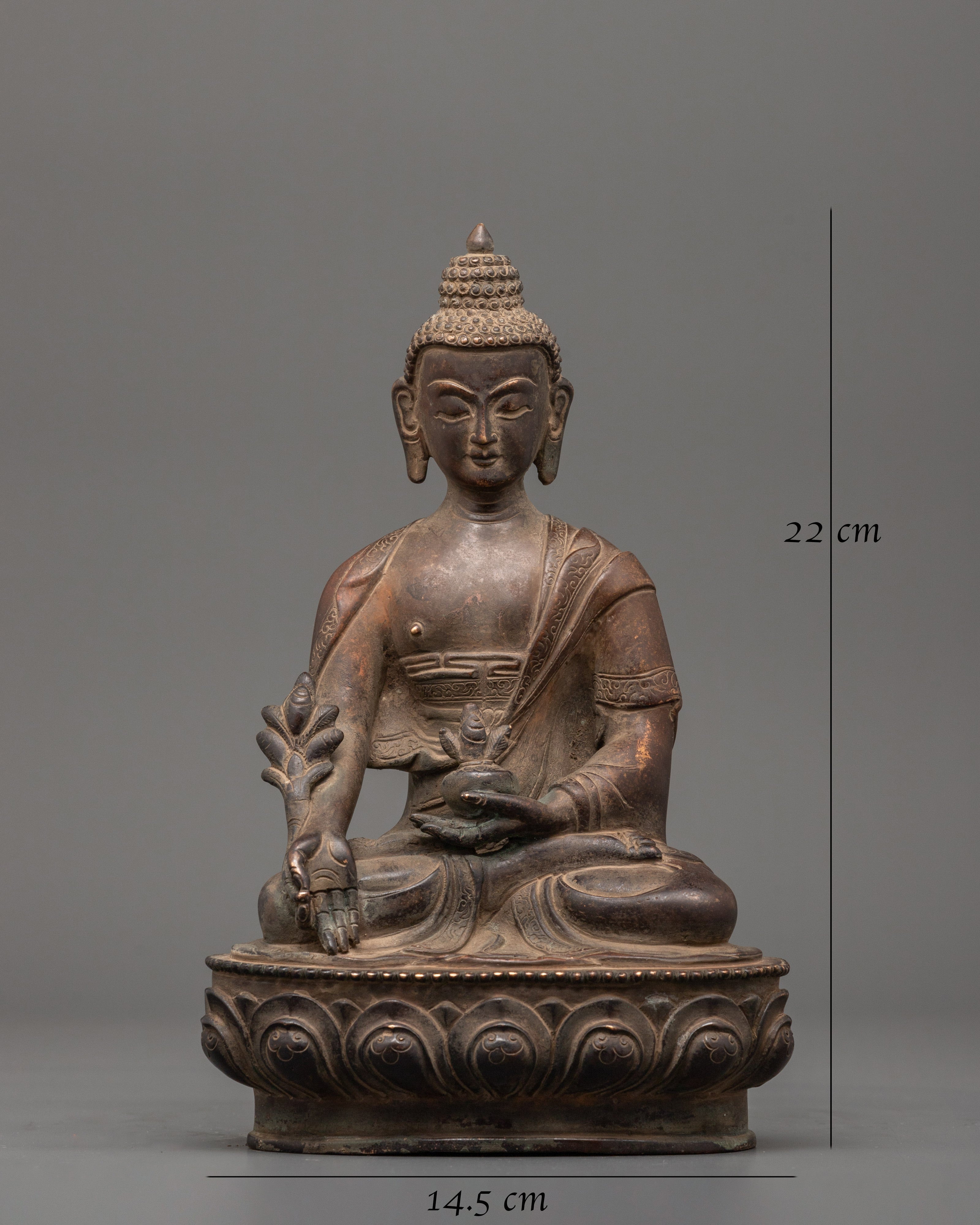 Oxidized Copper Medicine Buddha Statue | Symbol of Healing &amp; Compassion