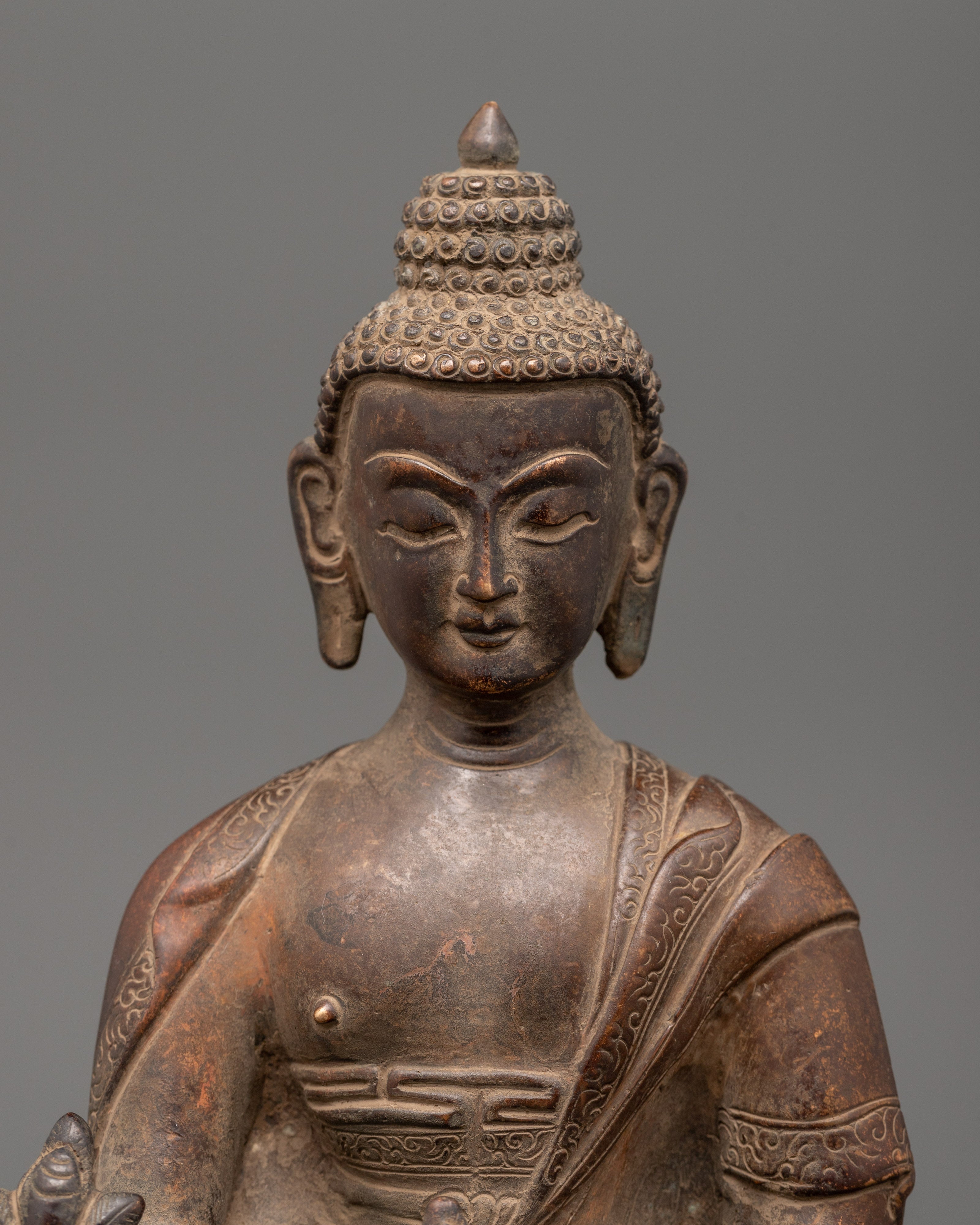 Oxidized Copper Medicine Buddha Statue | Symbol of Healing &amp; Compassion
