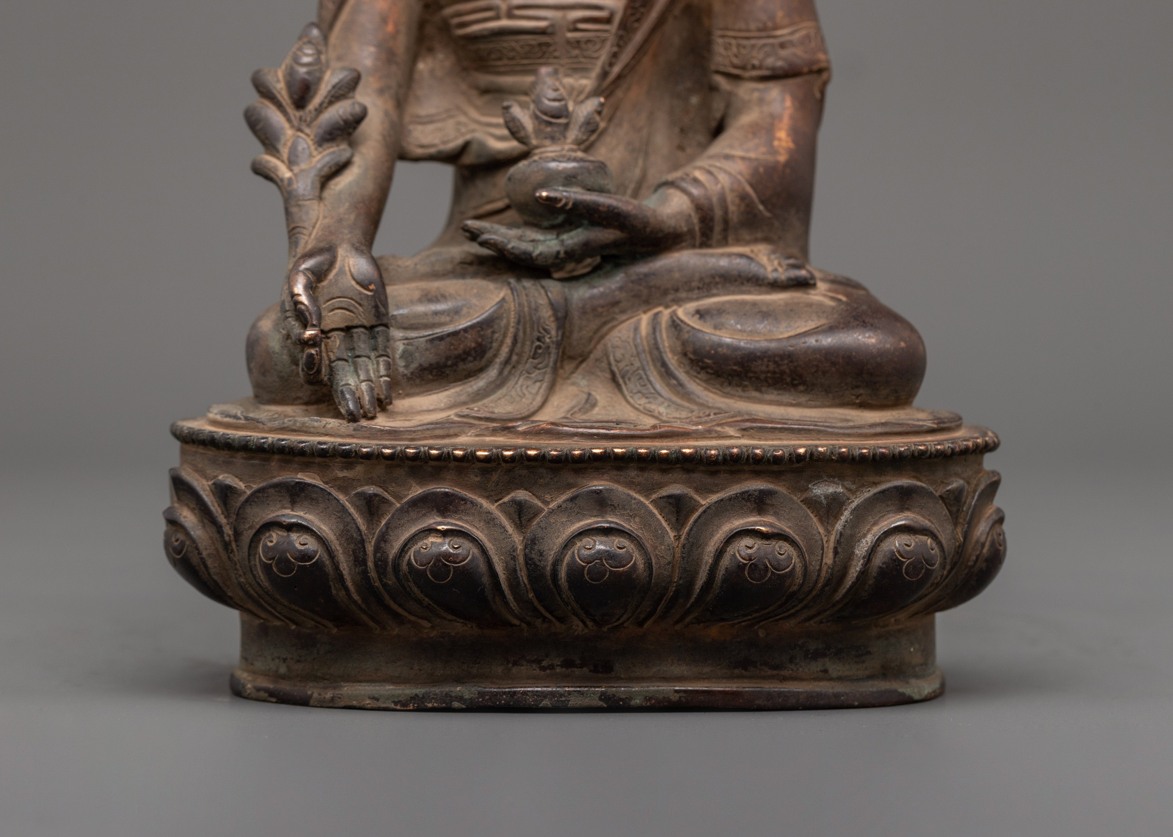 Oxidized Copper Medicine Buddha Statue | Symbol of Healing &amp; Compassion