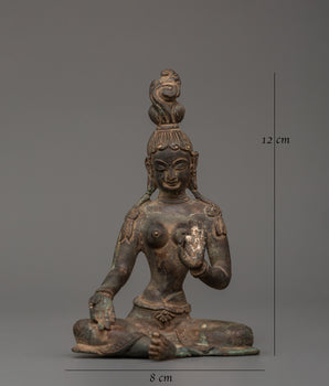 Green Tara Statue in Antique Copper Finish | Tibetan Goddess of Compassion & Protection