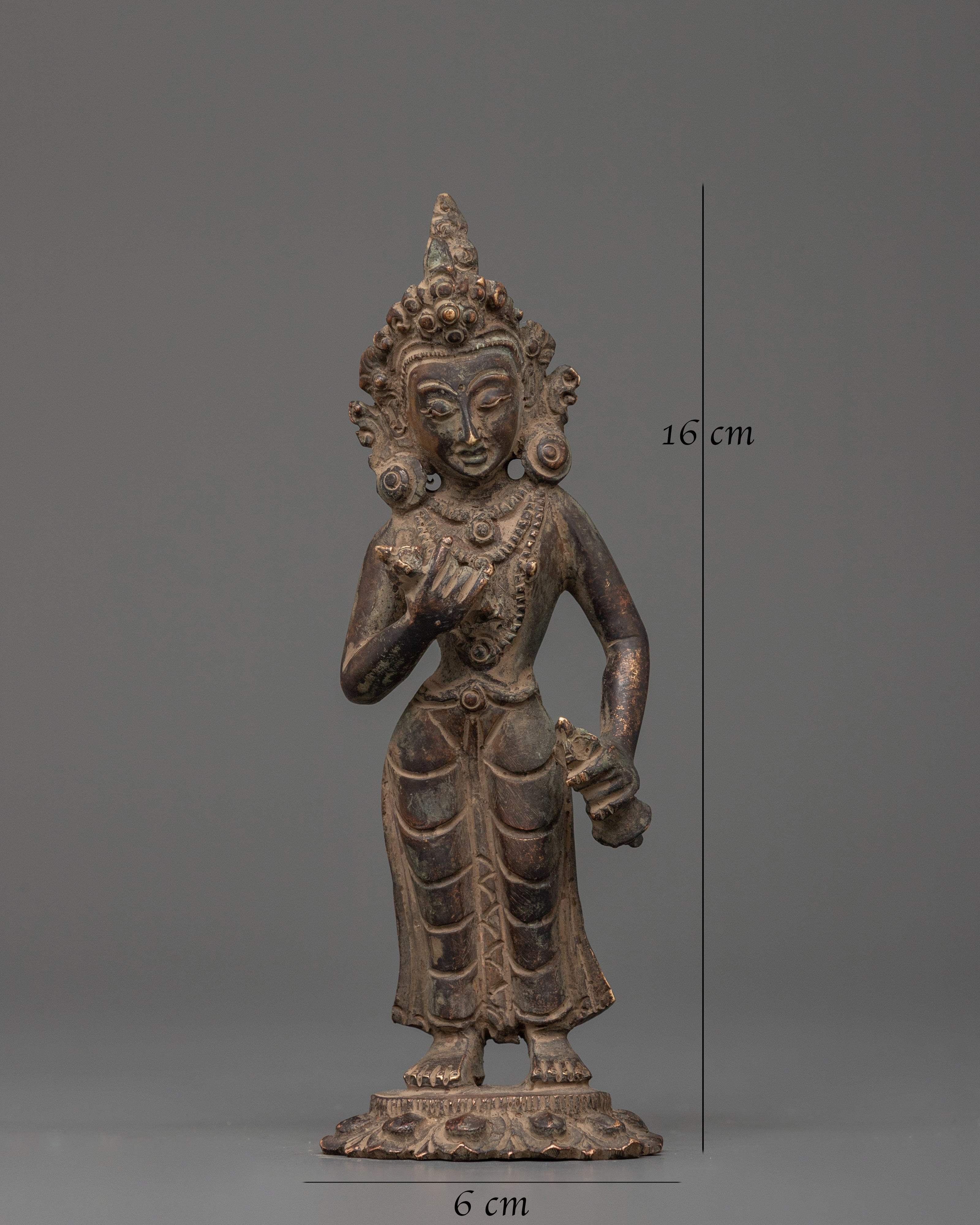 Vajrasattva Statue in Antique Copper Finish | Tibetan Deity of Purification