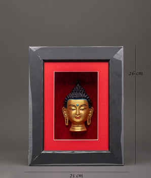 Buddha Head in Frame | Elegant Spiritual Wall Art