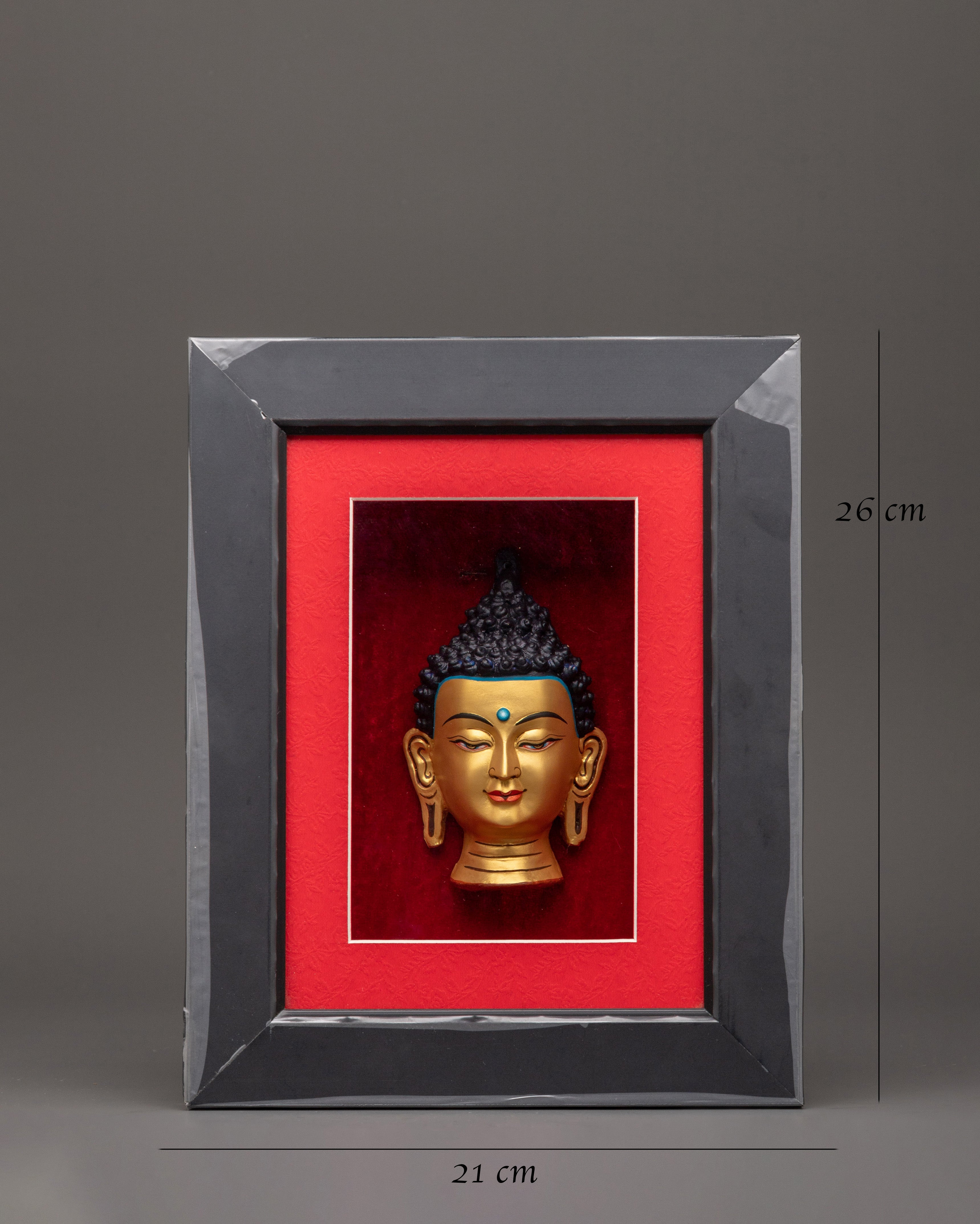 Buddha Head in Frame | Elegant Spiritual Wall Art