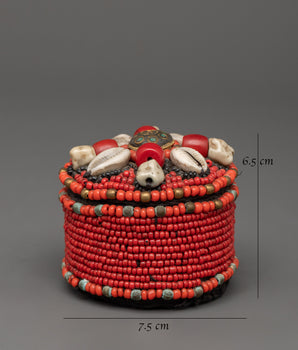 Handcrafted Beaded Jewelry Box | Handmade Metal Treasure Box