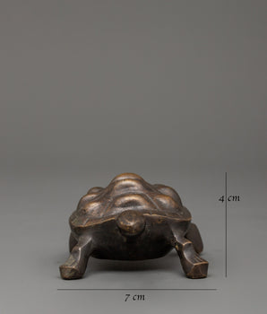 Brass Tortoise Statue with Antique Finish | Feng Shui Lucky Tortoise for Home Decor