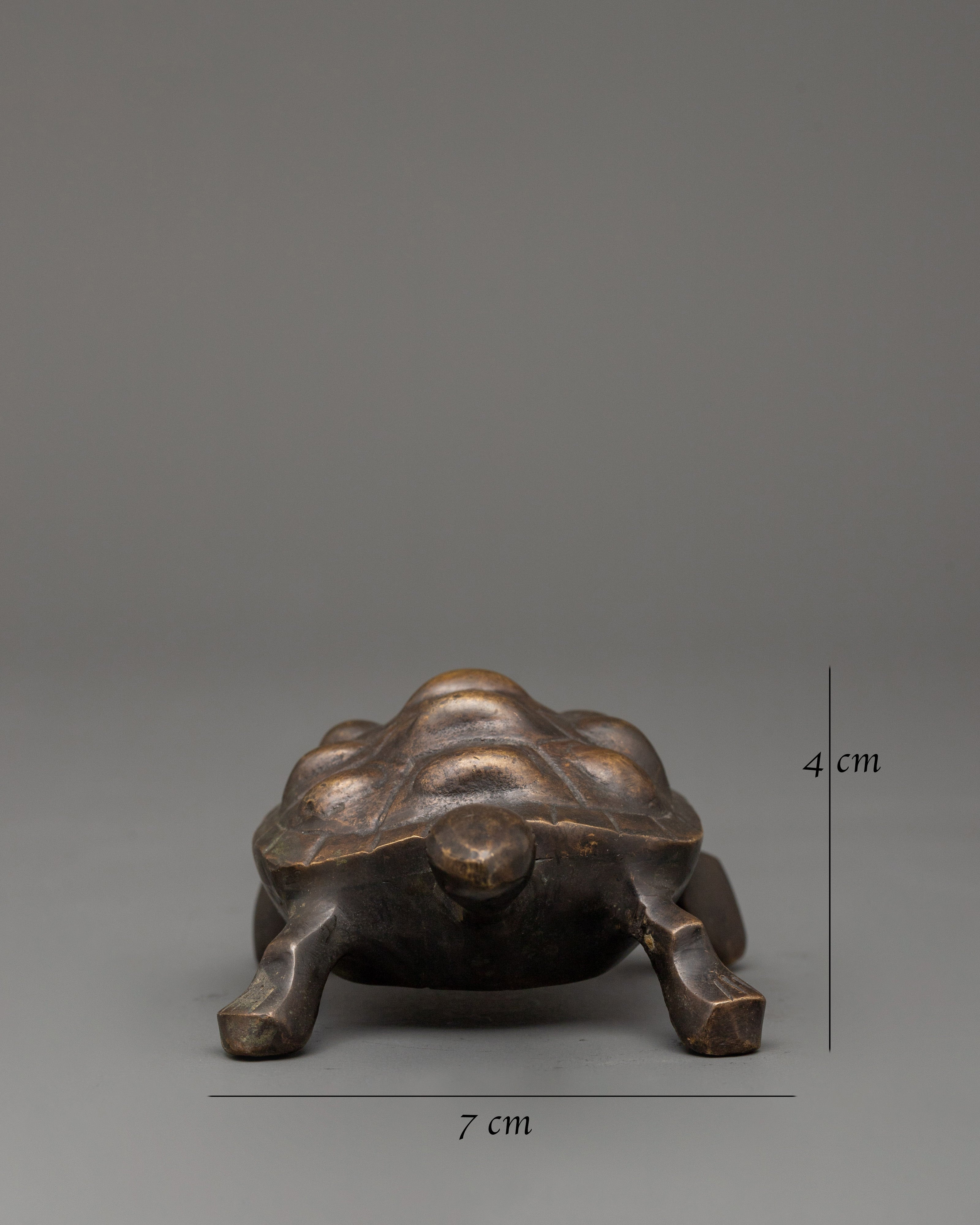 Brass Tortoise Statue with Antique Finish | Feng Shui Lucky Tortoise for Home Decor