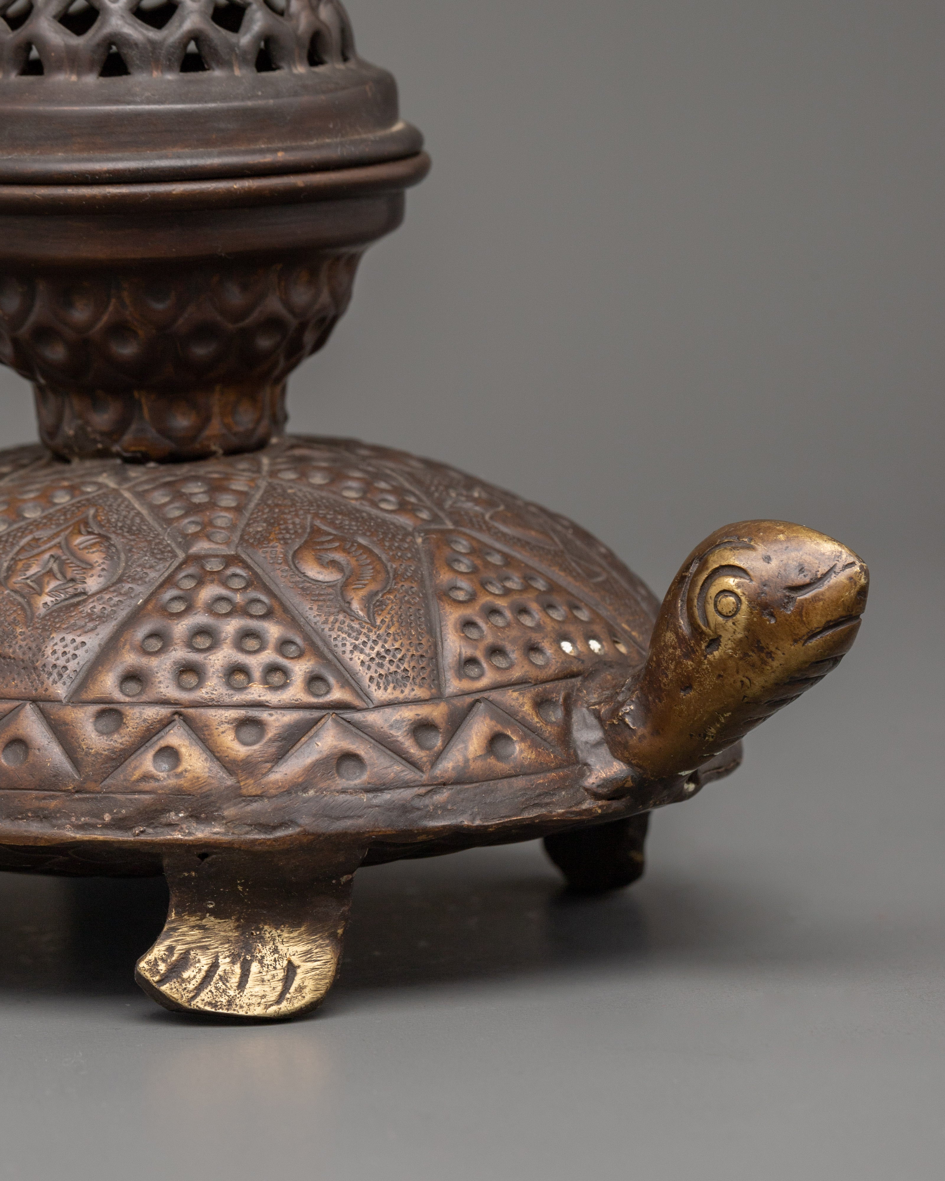 Incense Burner with Tortoise Statue | Meditation Altar Accessory Decor