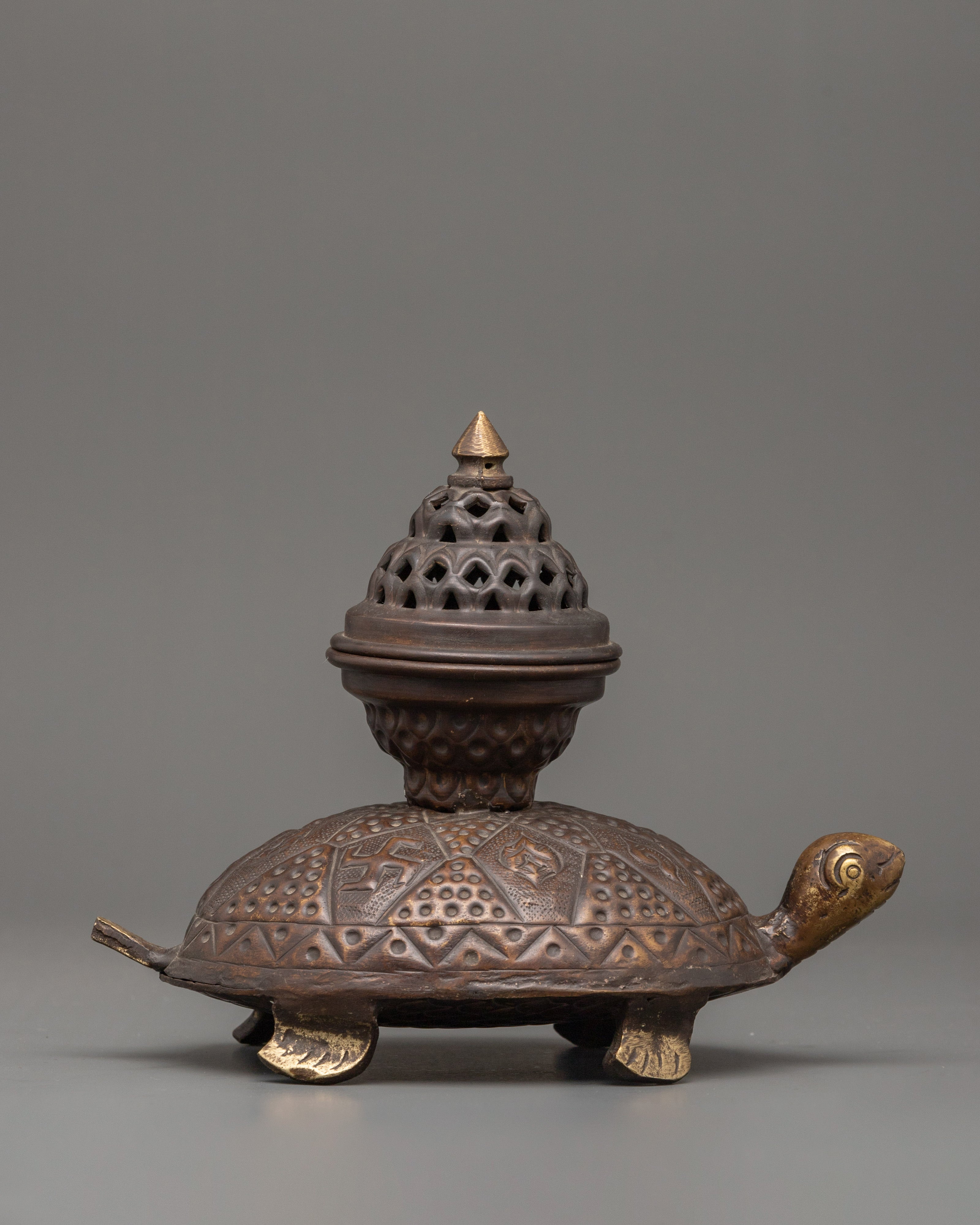 Incense Burner with Tortoise Statue | Meditation Altar Accessory Decor