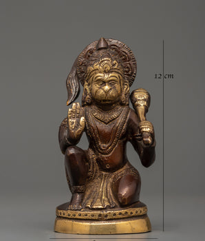 Antique-finish Brass Hanuman Statue | Spiritual Decor