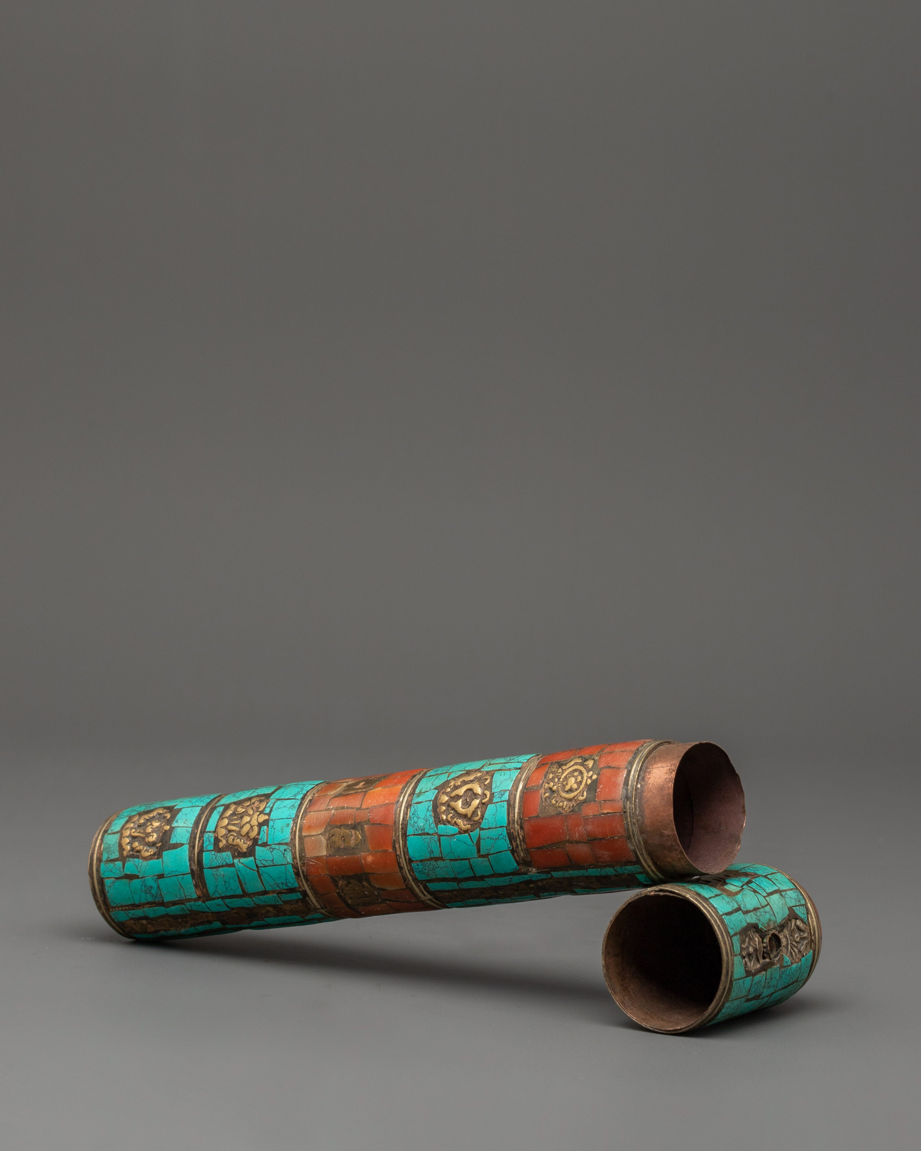 Coral Inlaid Incense Holder | Ritual & Meditation