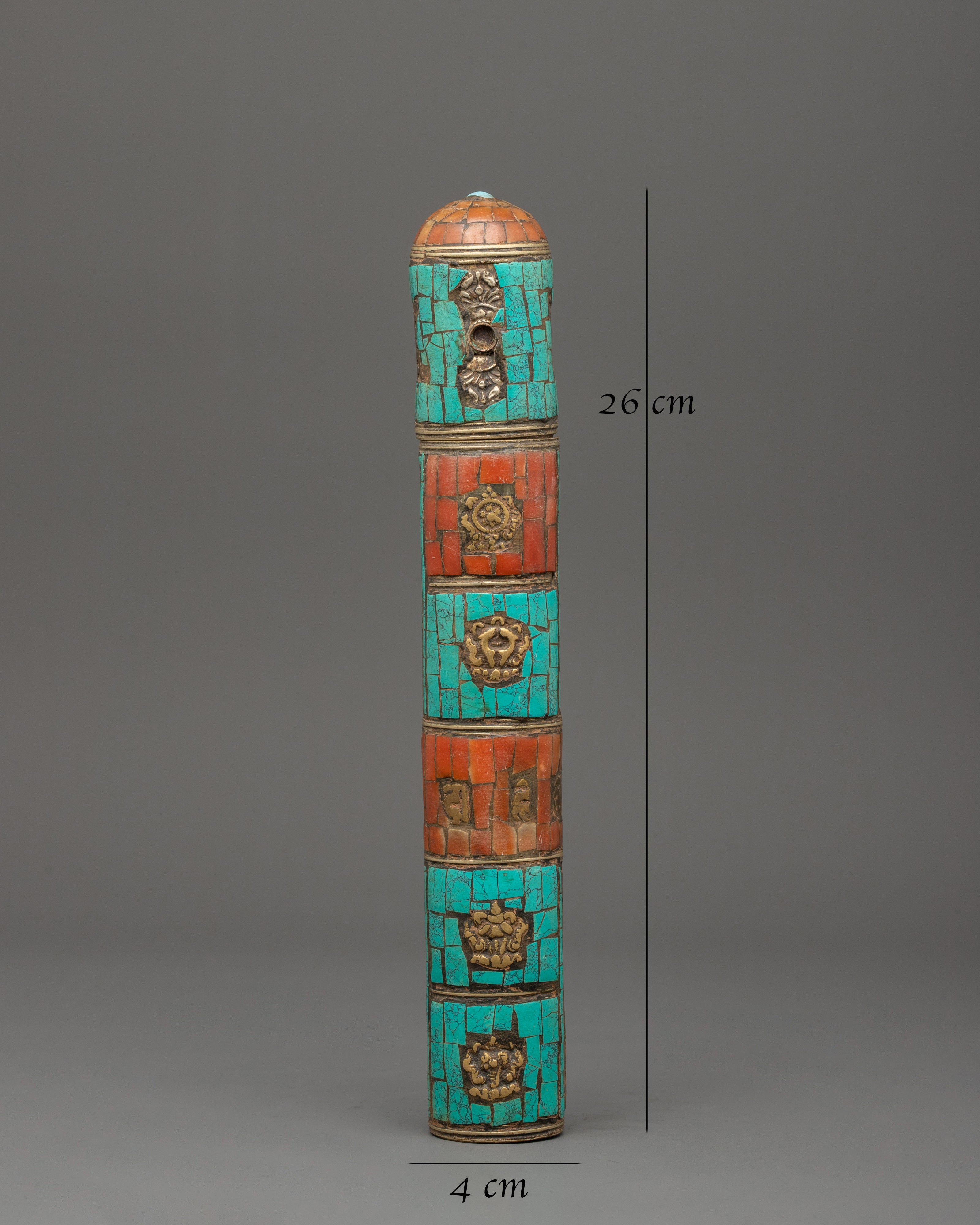 Coral Inlaid Incense Holder | Ritual & Meditation