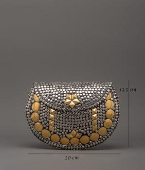 Metal Side Bag with Brass | Handbag for Festival and Daily Wear