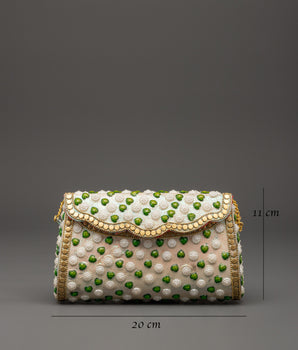 Pearl & Green Stone Side Bag | Bag For Special Occasions