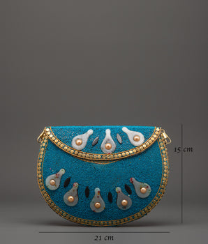Handcrafted Beaded Side Bag | Clutch with Pearls