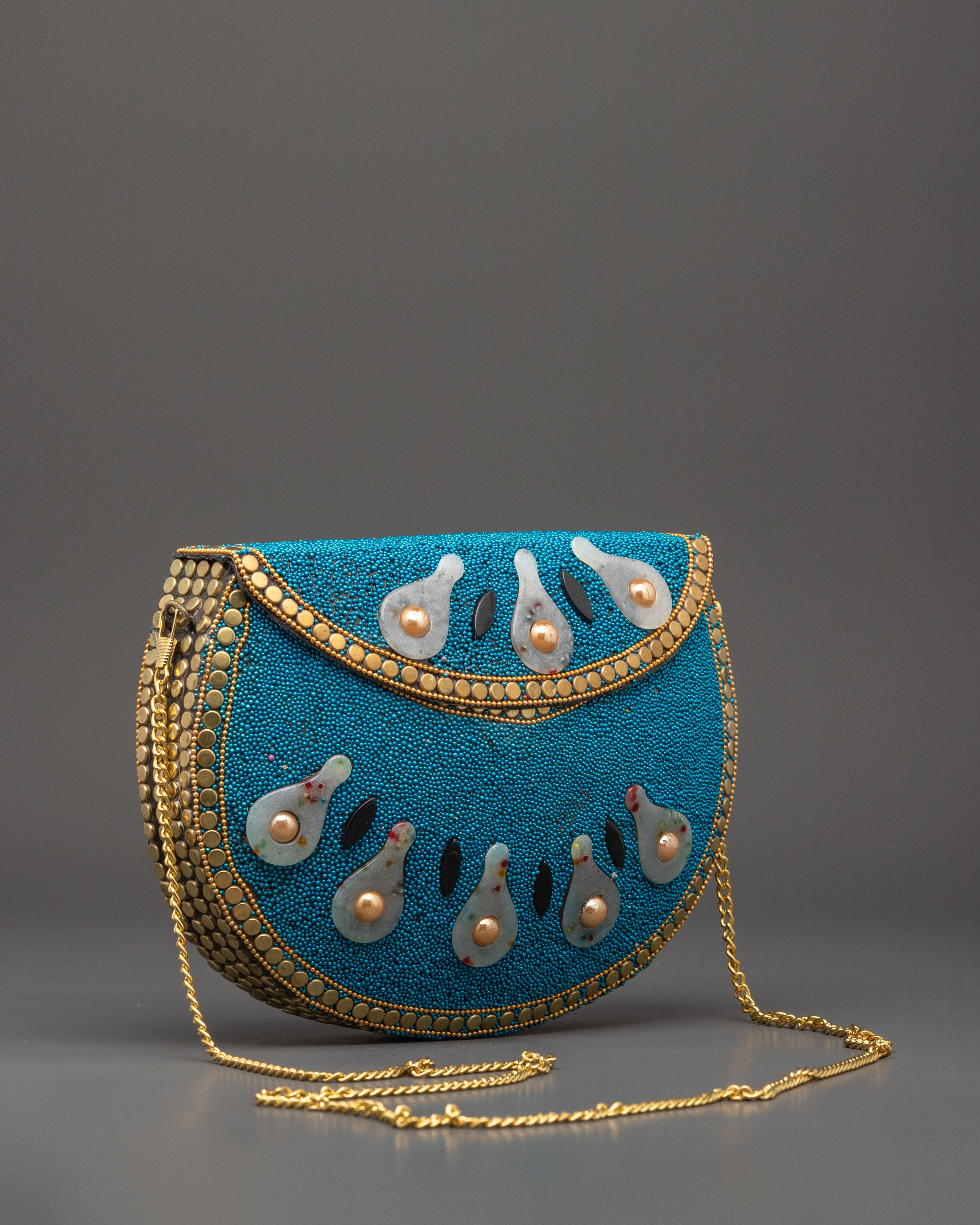 Handcrafted Beaded Side Bag | Clutch with Pearls